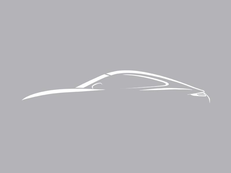 Drawn silhouette of a Porsche 911.