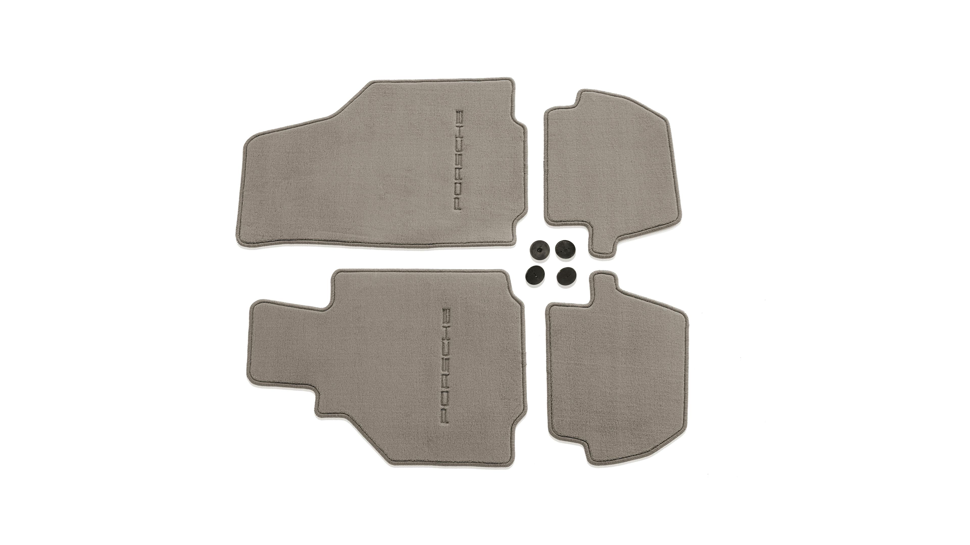 Images of floor mat sets of different colours for Porsche 996