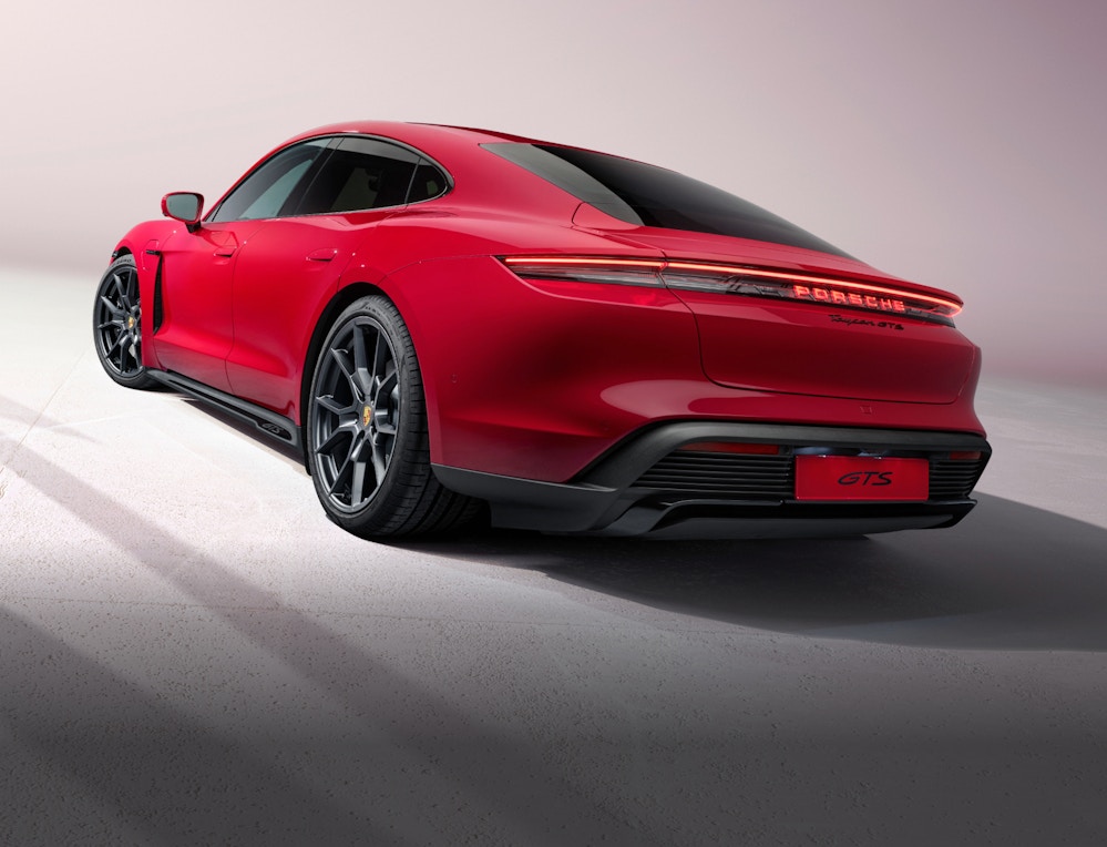 Red porsche taycan discount