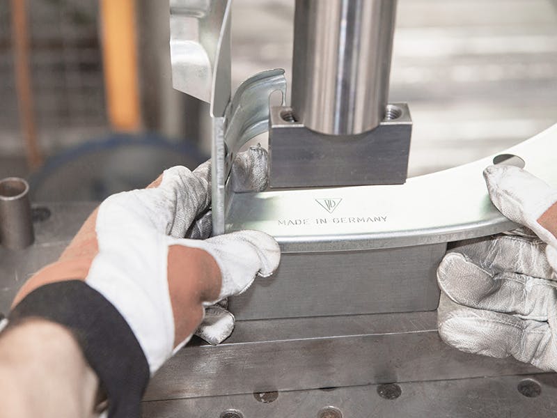 Detail shot: Made in Germany stamp