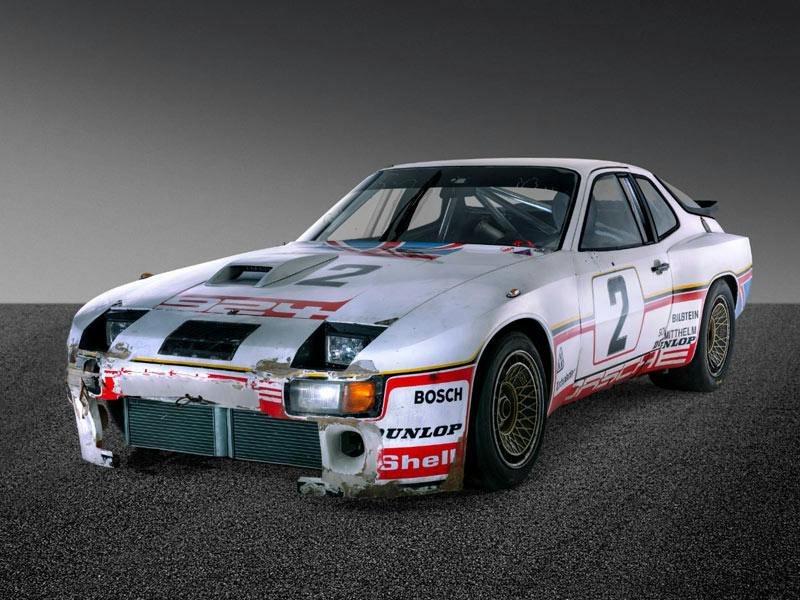 Side view of the Porsche 924 GTP before restoration.