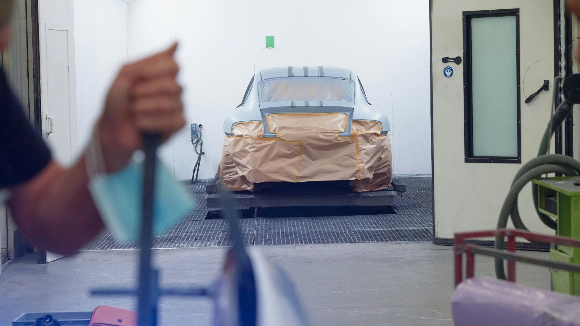 Masked rear of a Porsche 911 Classic Club Coupe