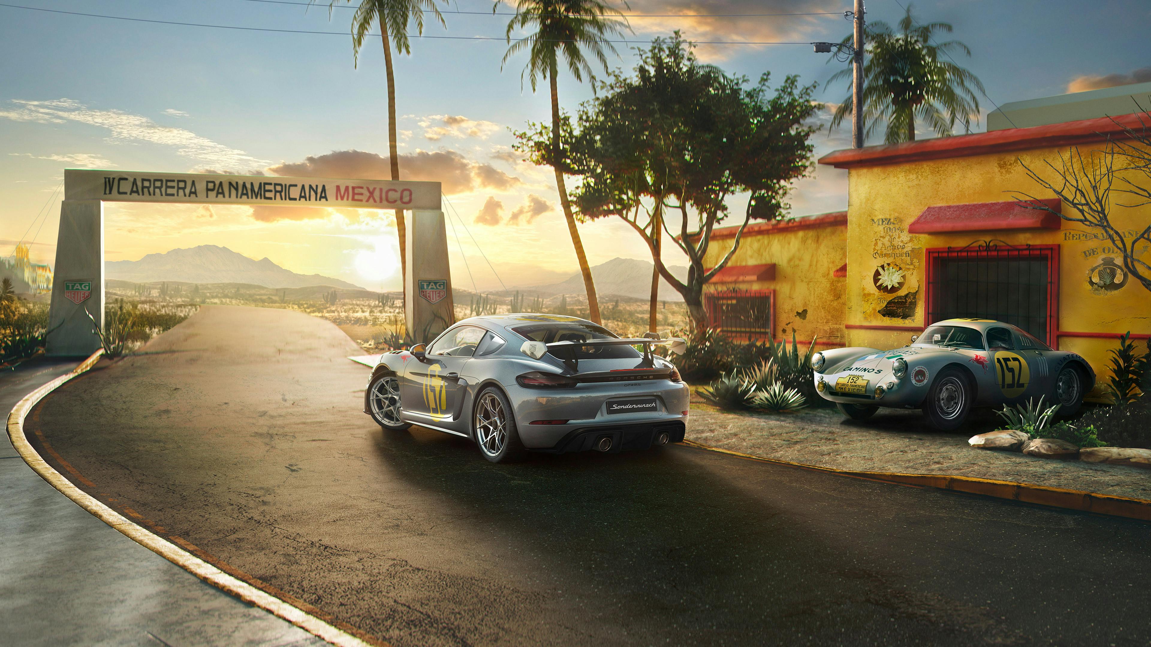 Introducing the 718 GT4 RS Carrera Panamericana Special. One model in two unique versions: number 152 and 154. A special tribute to our historical legacy in the 1953 edition of La Carrera Panamericana.