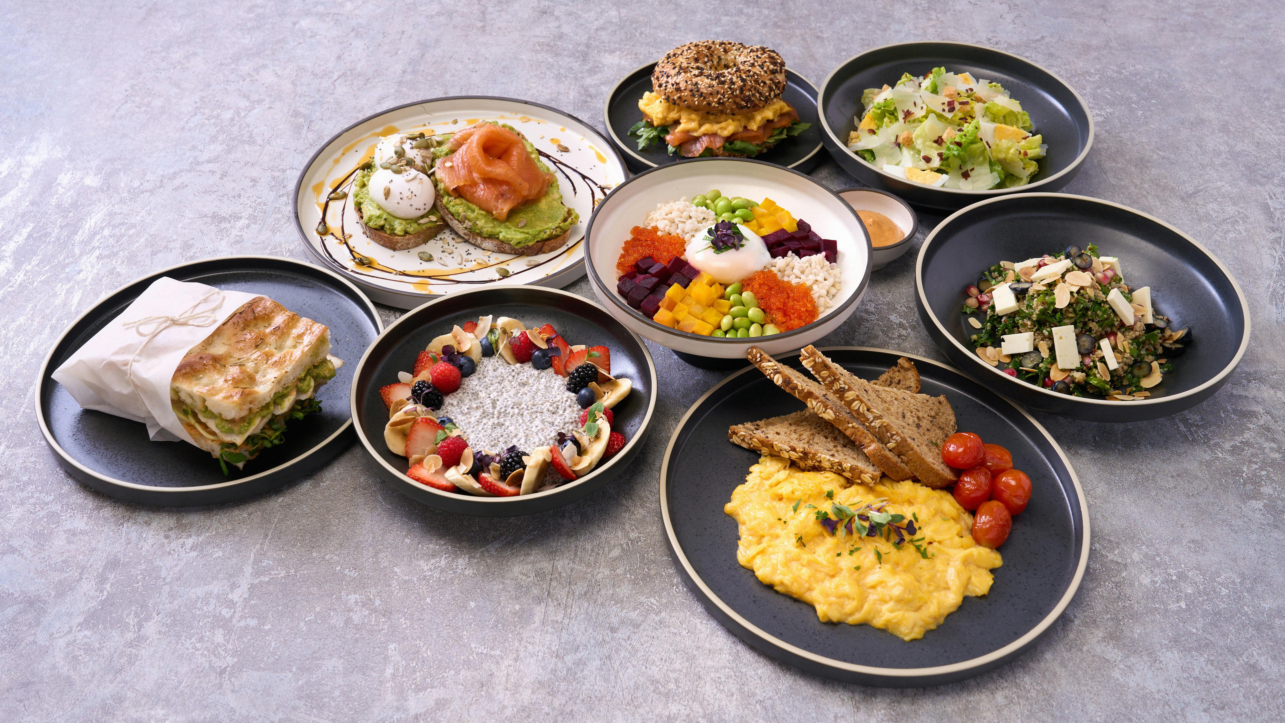 A variety of hot and cold food served by Cafe Carrera