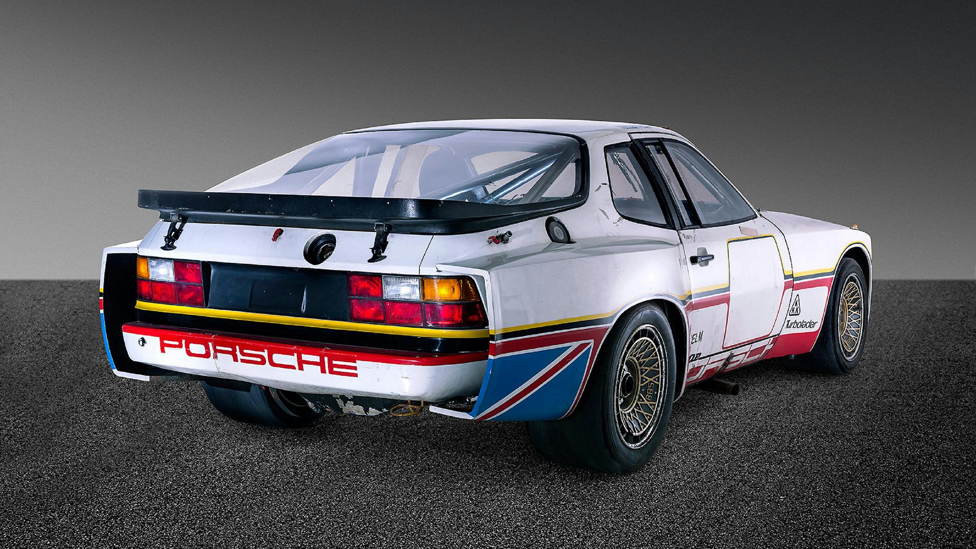 Rear view of the Porsche 924 GTP before restoration.