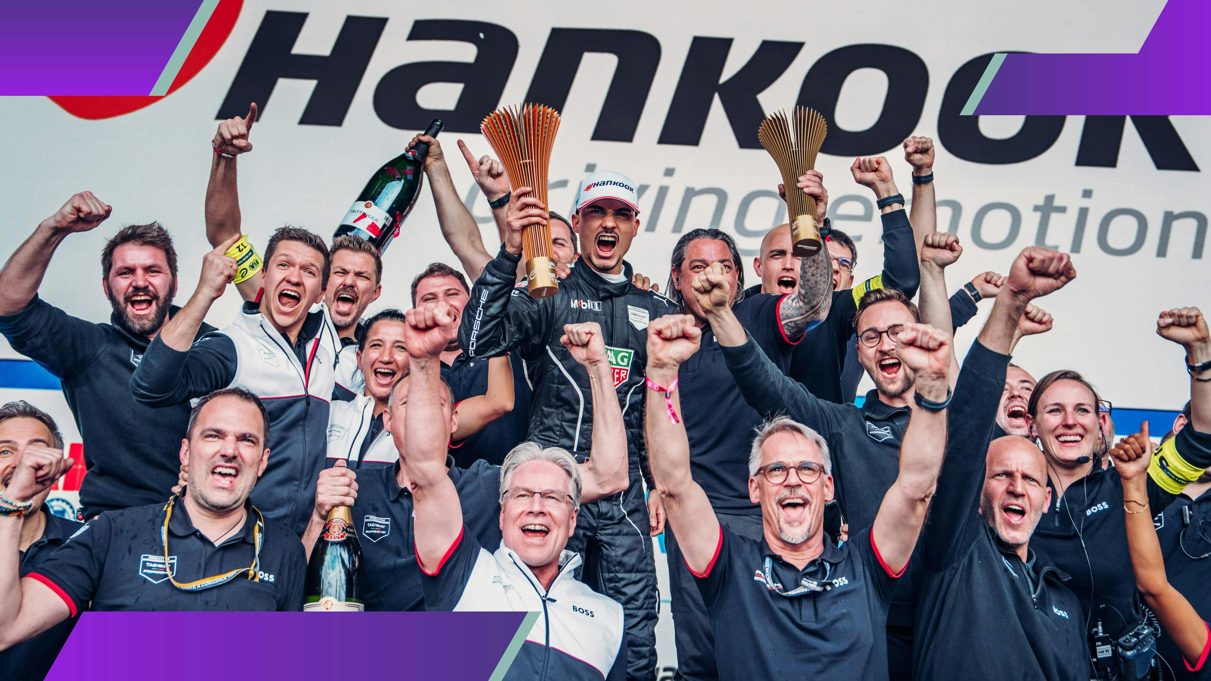 Pascal Wehrlein celebrando una nueva victoria en el E-Prix de México.