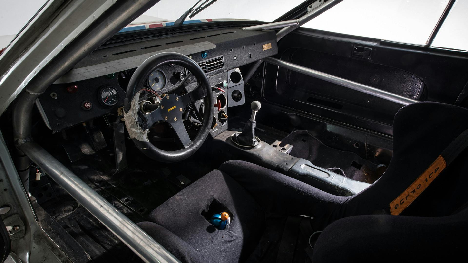 Interior of the Porsche 924 GTP before restoration.