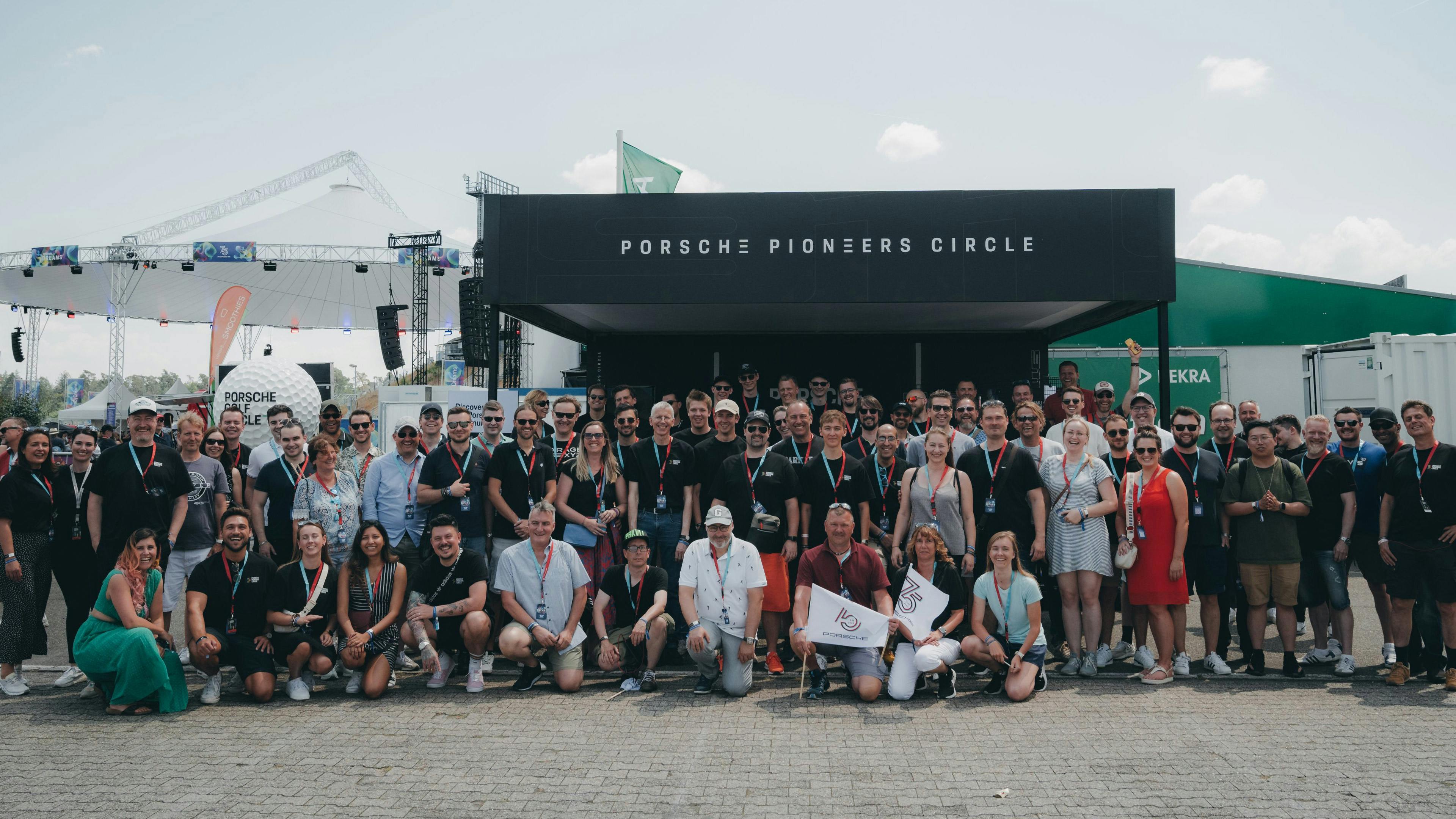Gathering of the Porsche Pioneers Circle.