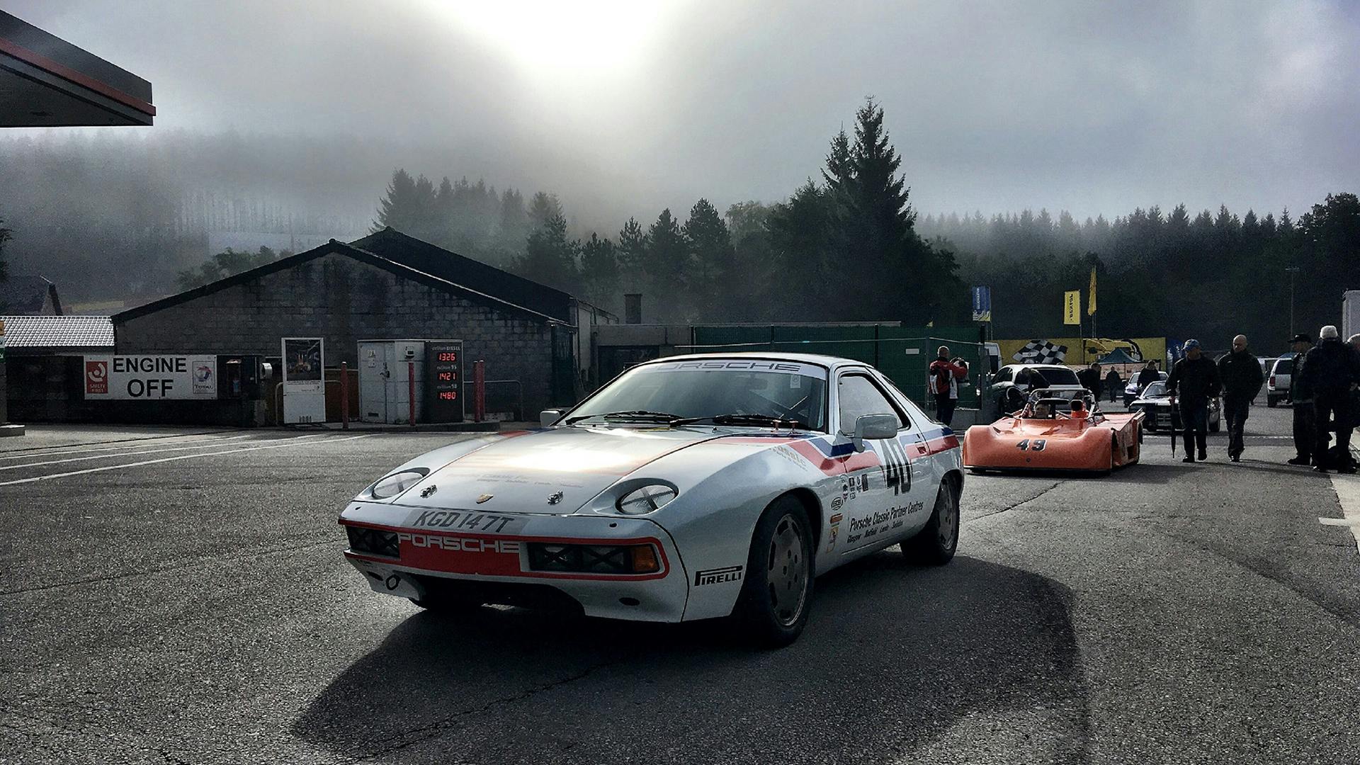 The Porsche 928 at the Spa Francorchamps.