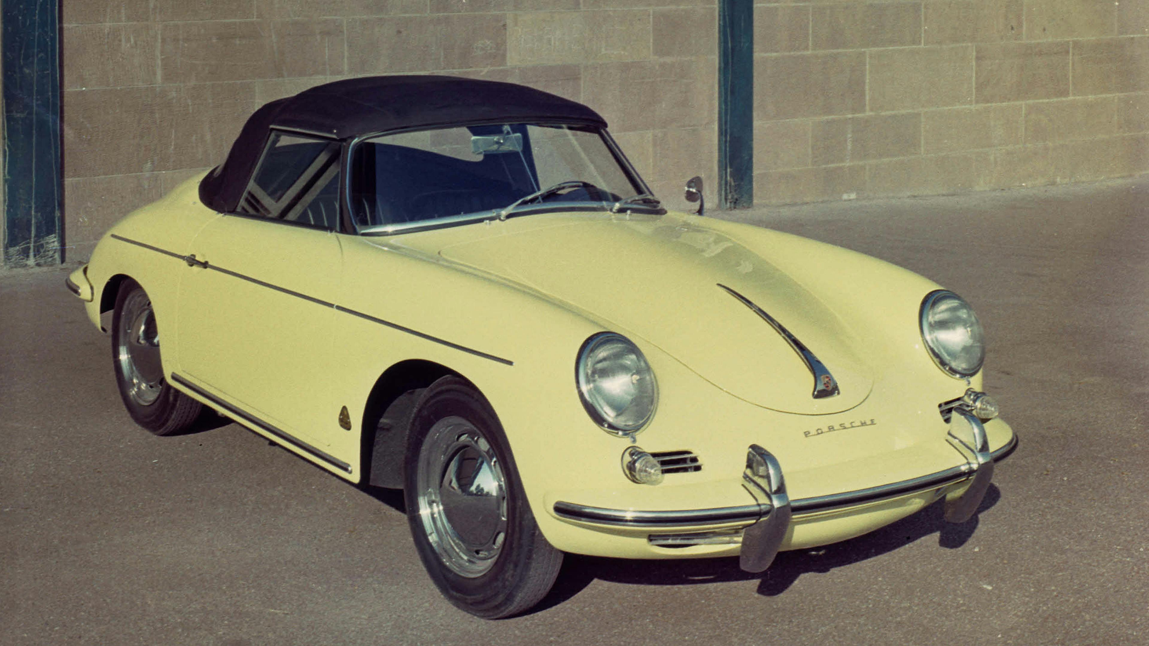 Yellow Porsche 356 B 1600 Roadster