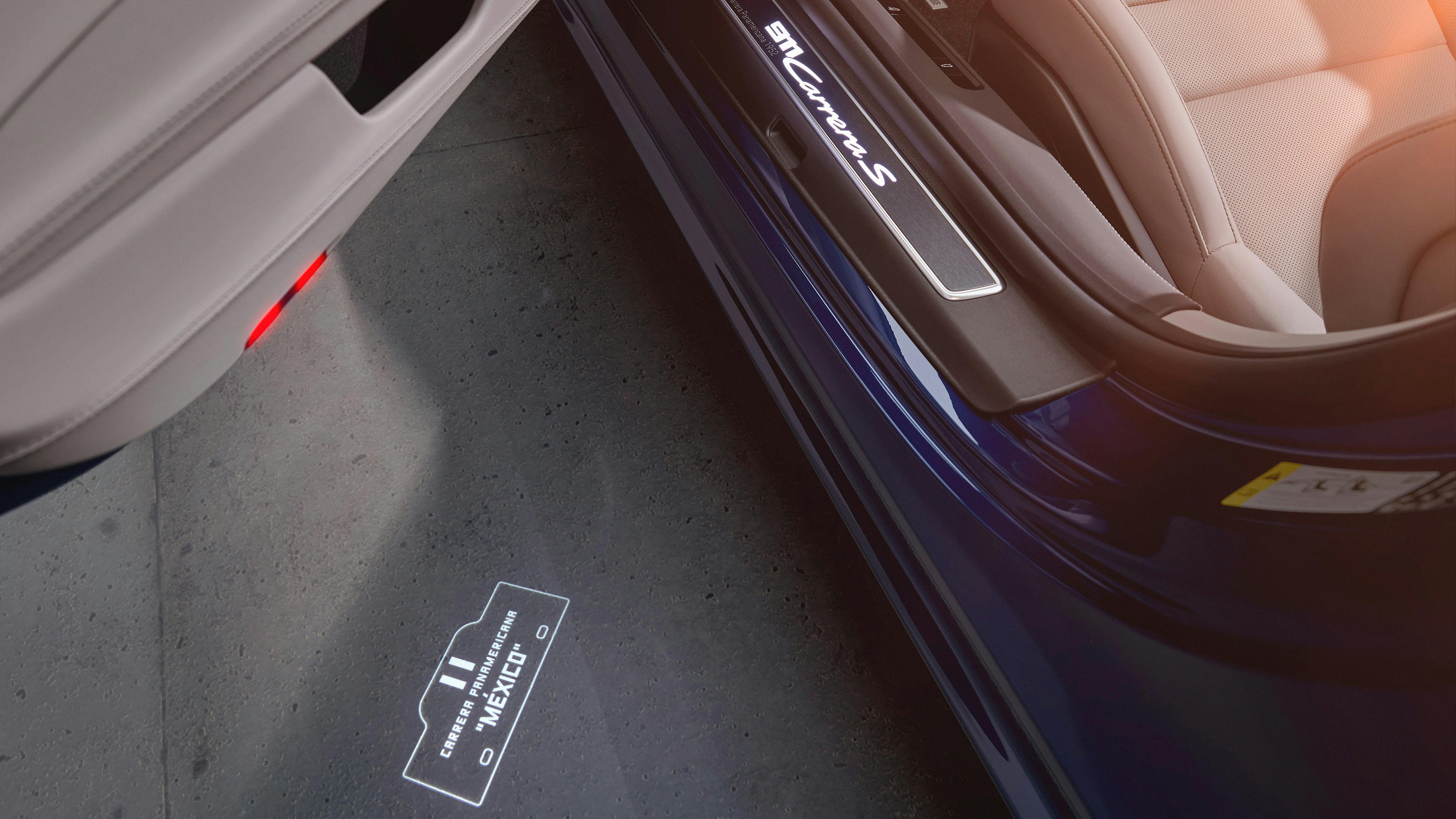 Overhead view of the driver's side door with detailed touches.