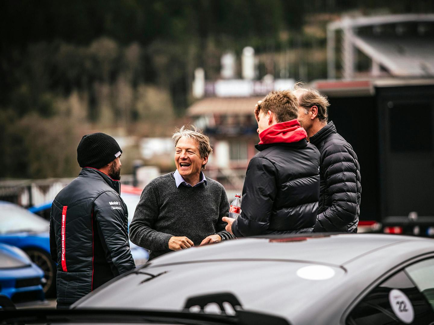 Porsche fans gathered .