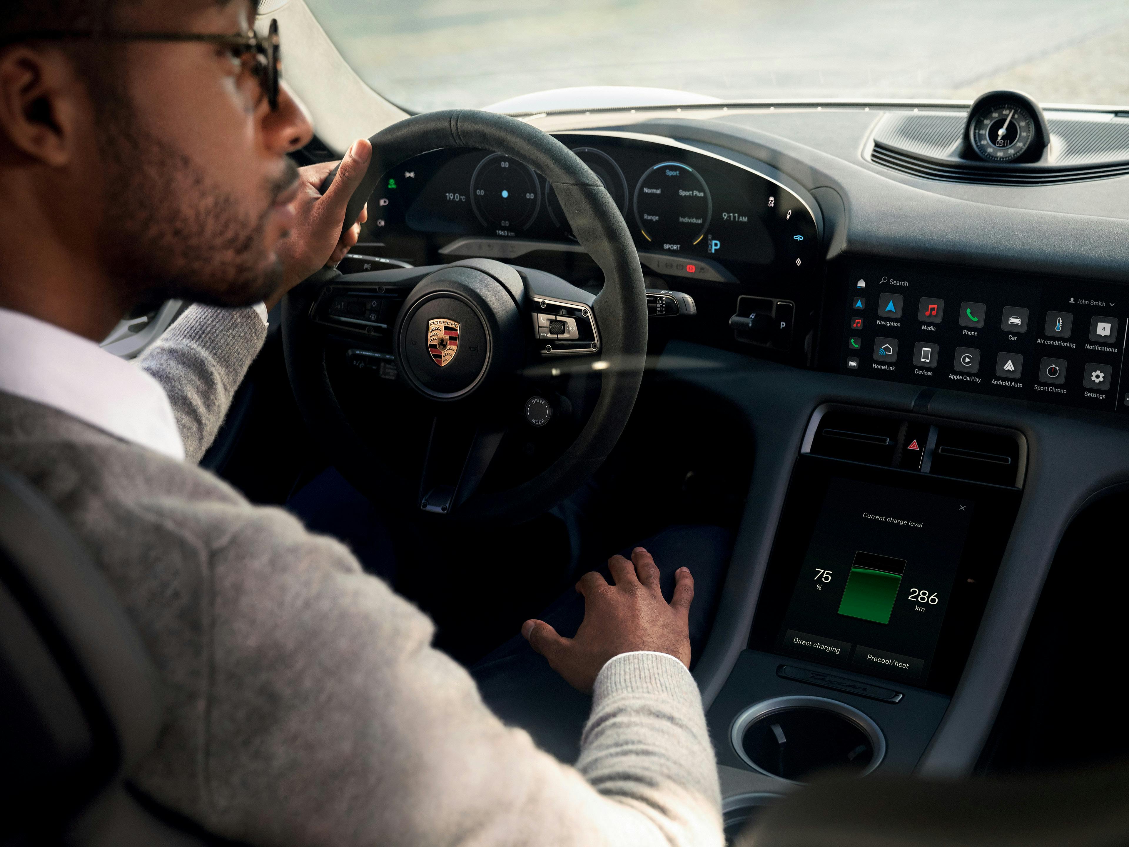 The top half of a phone showing the My Porsche App UI.