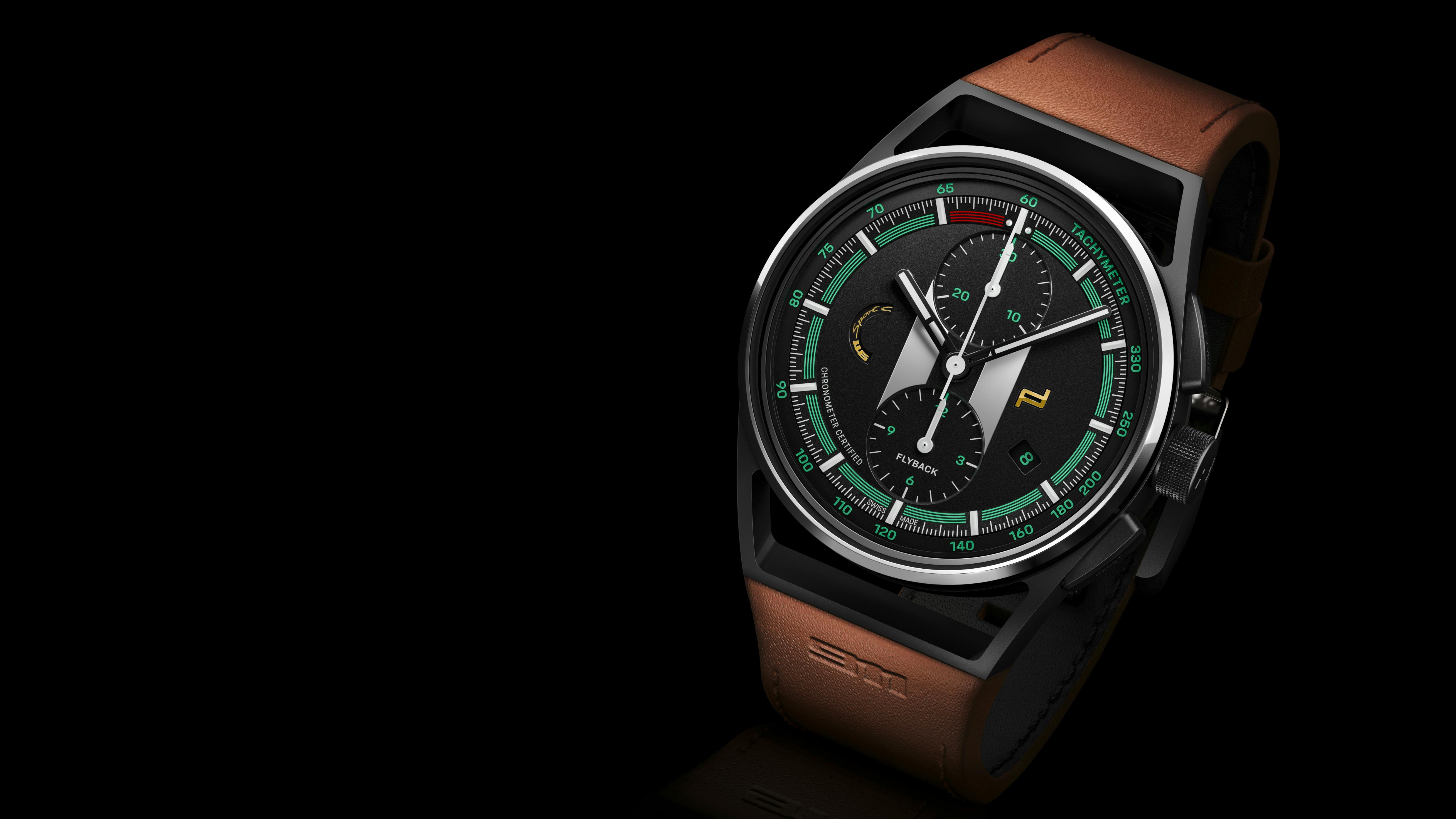 Detailed view of the Porsche Design Chronograph 911 Sport Classic.