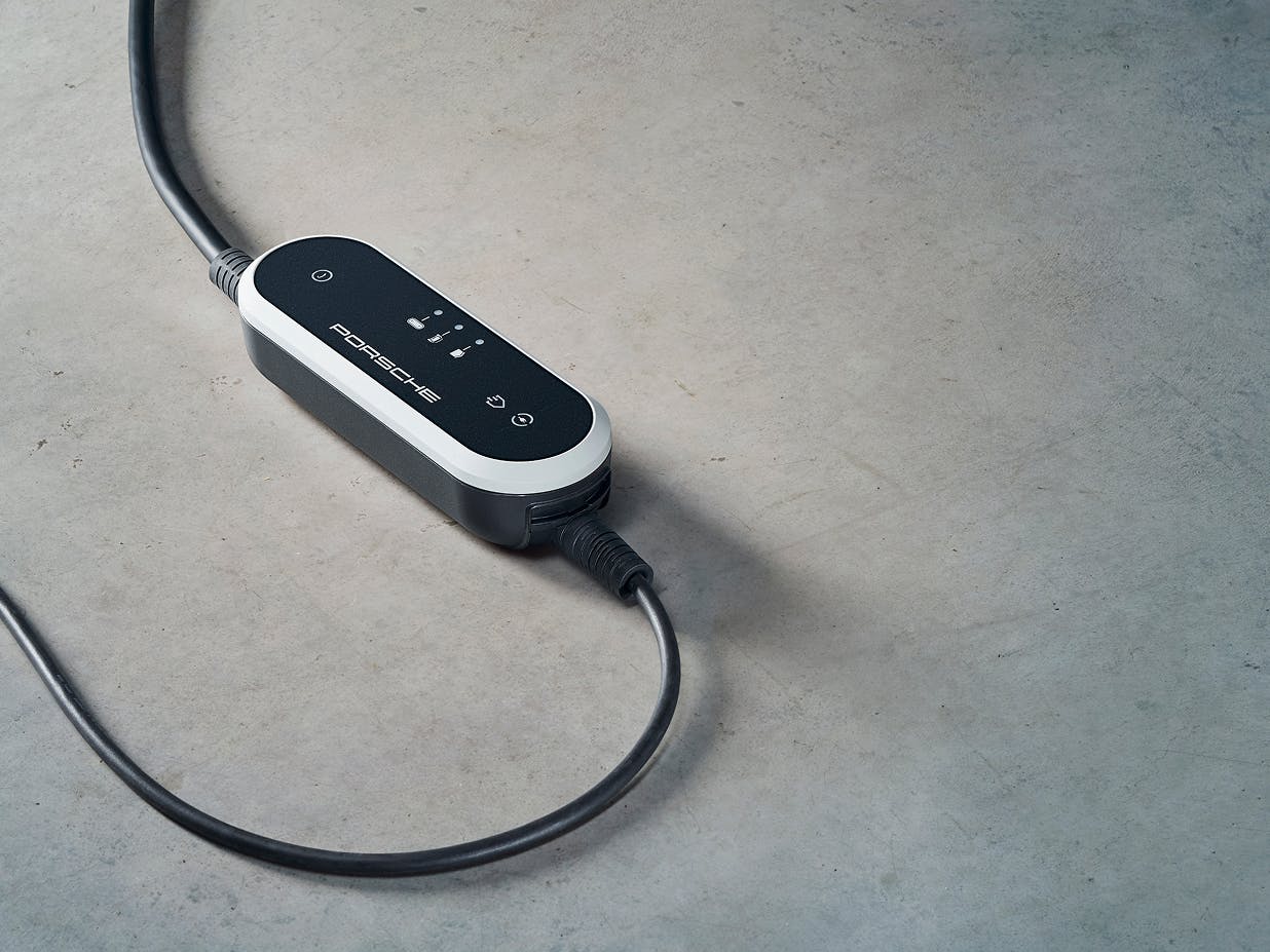 Porsche Mobile Charger against a grey background.