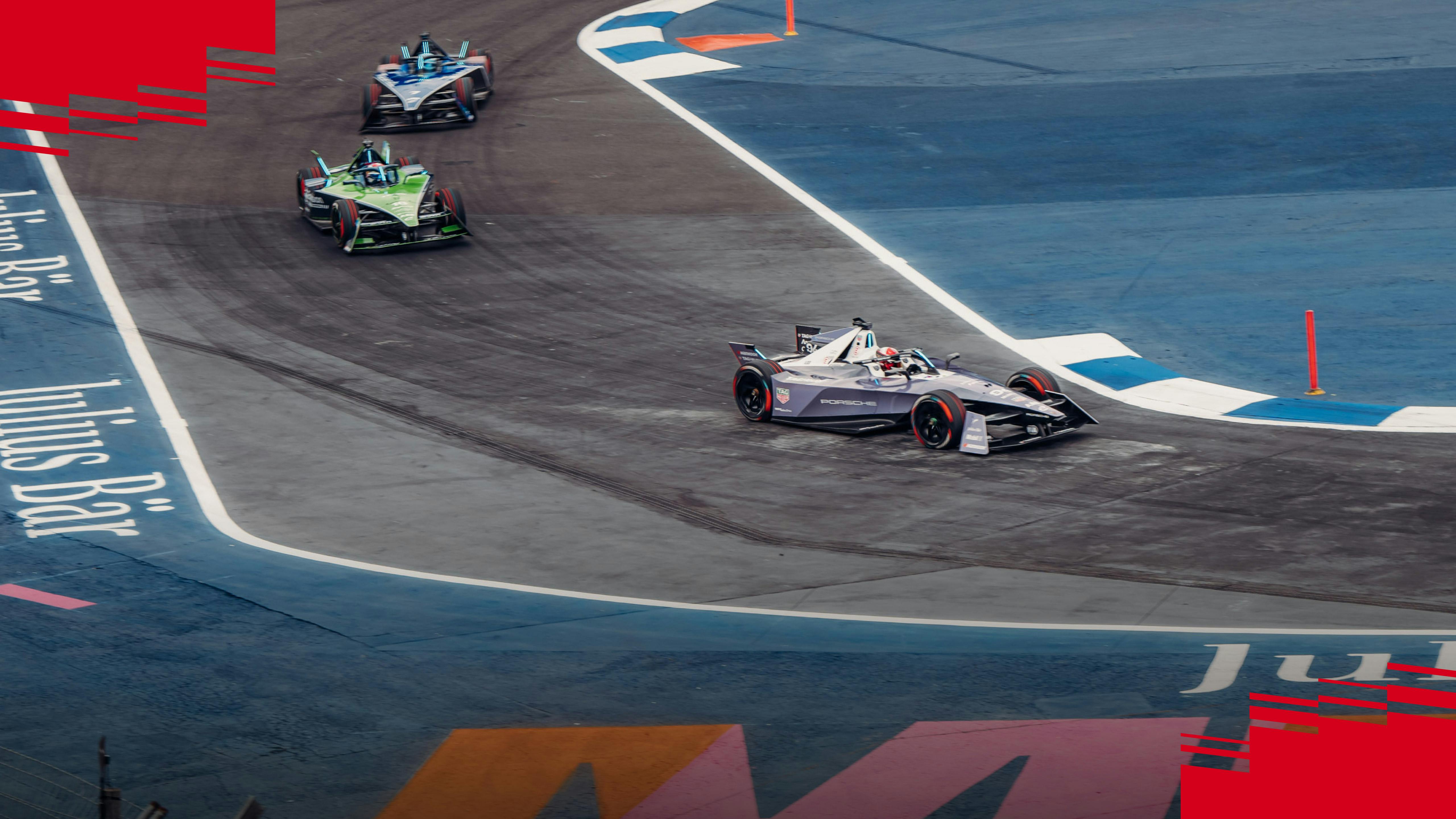 El equipo TAG Heuer Porsche Formula E lideró la carrera de punta a punta.