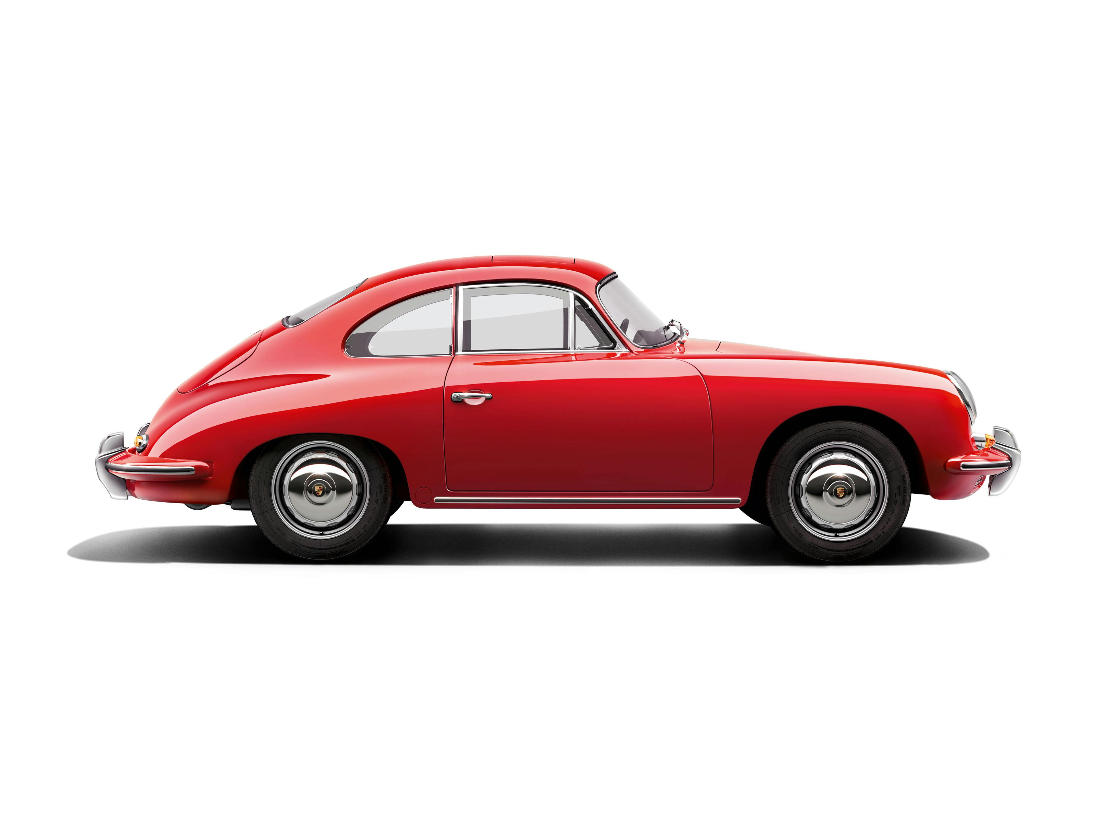 Porsche Modellübersicht: Porsche 356, rot.