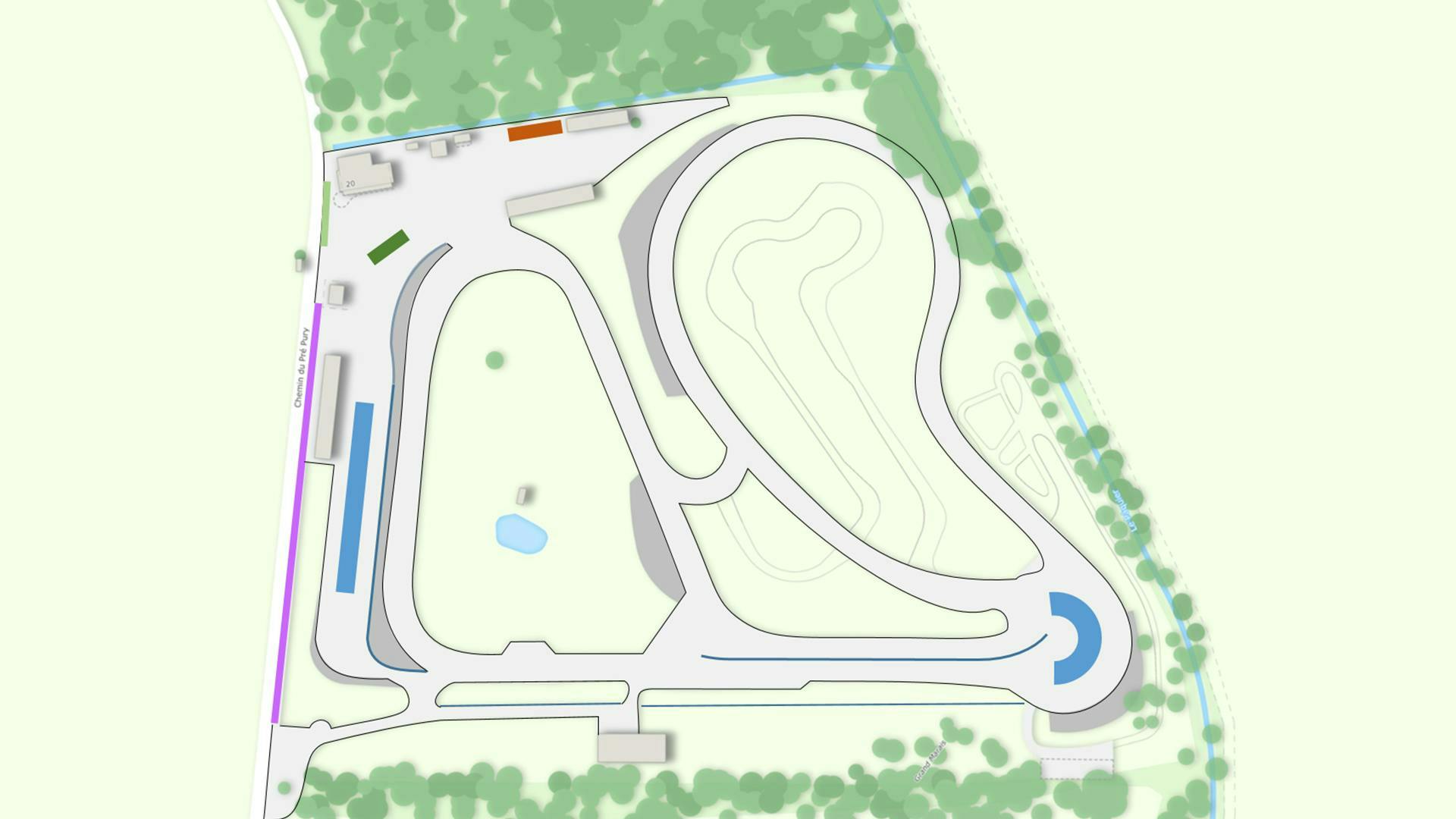 Pianta illustrata del circuito dal Porsche Driving Center Lignières.