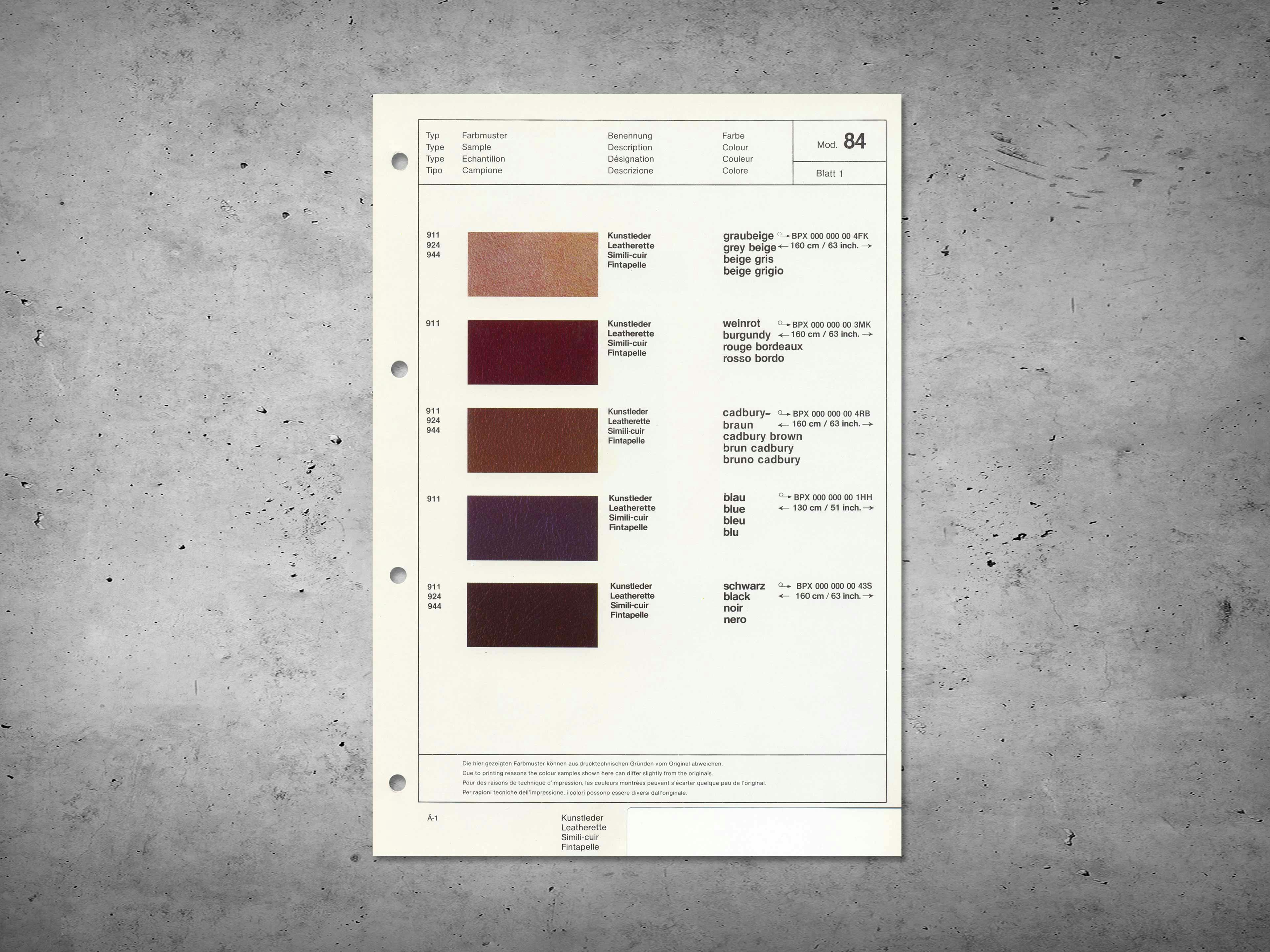 944 Colour information MY 1984