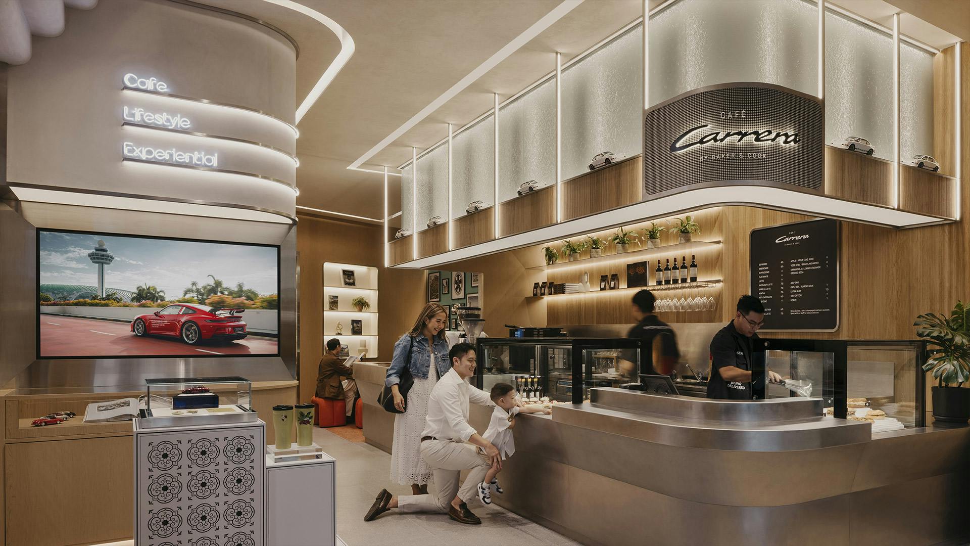 A family explores the culinary options at Café Carrera by Baker & Cook