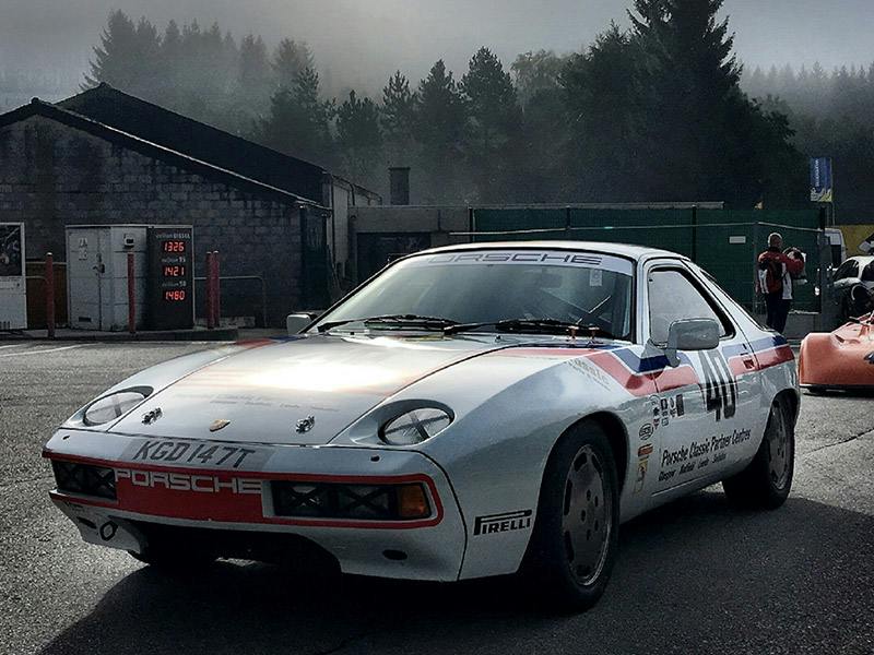 The Porsche 928 at the Spa Francorchamps.