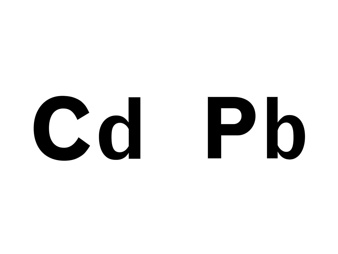 Symboles du cadmium et du plomb