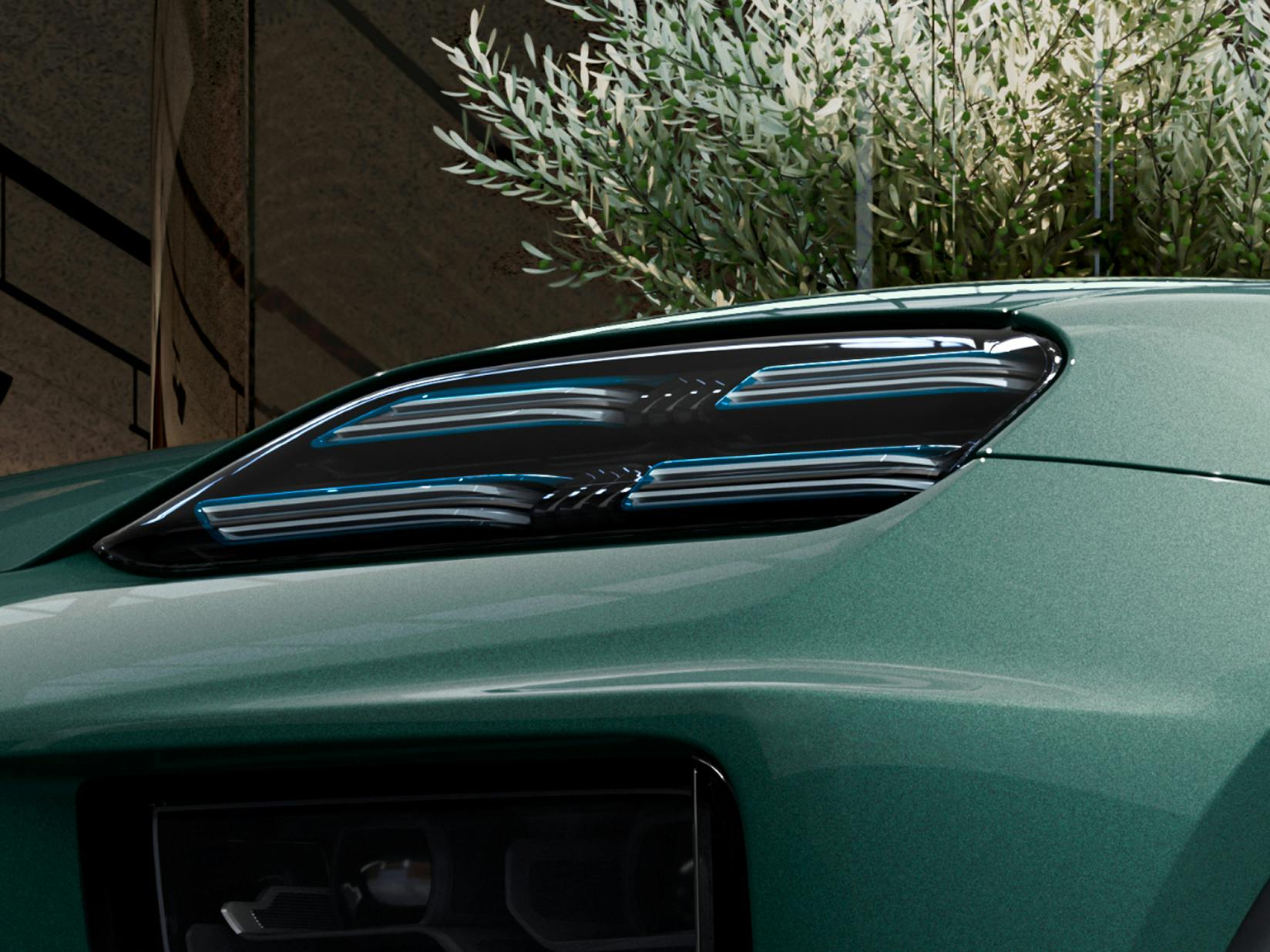 Detailed view of the Matrix  LED main headlights of the Porsche Exclusive Manufaktur Macan Turbo.