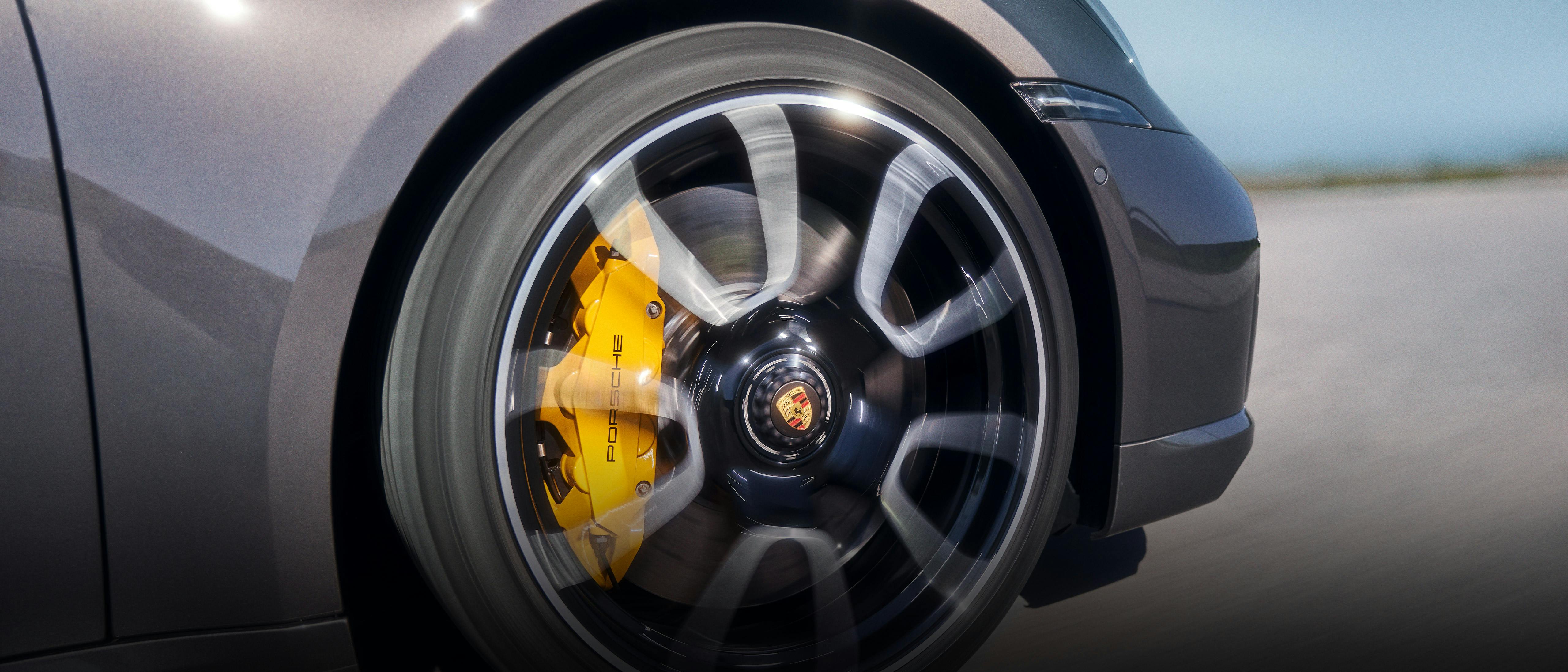 Taycan wheel with PCCB (Porsche Ceramic Coated Brakes)