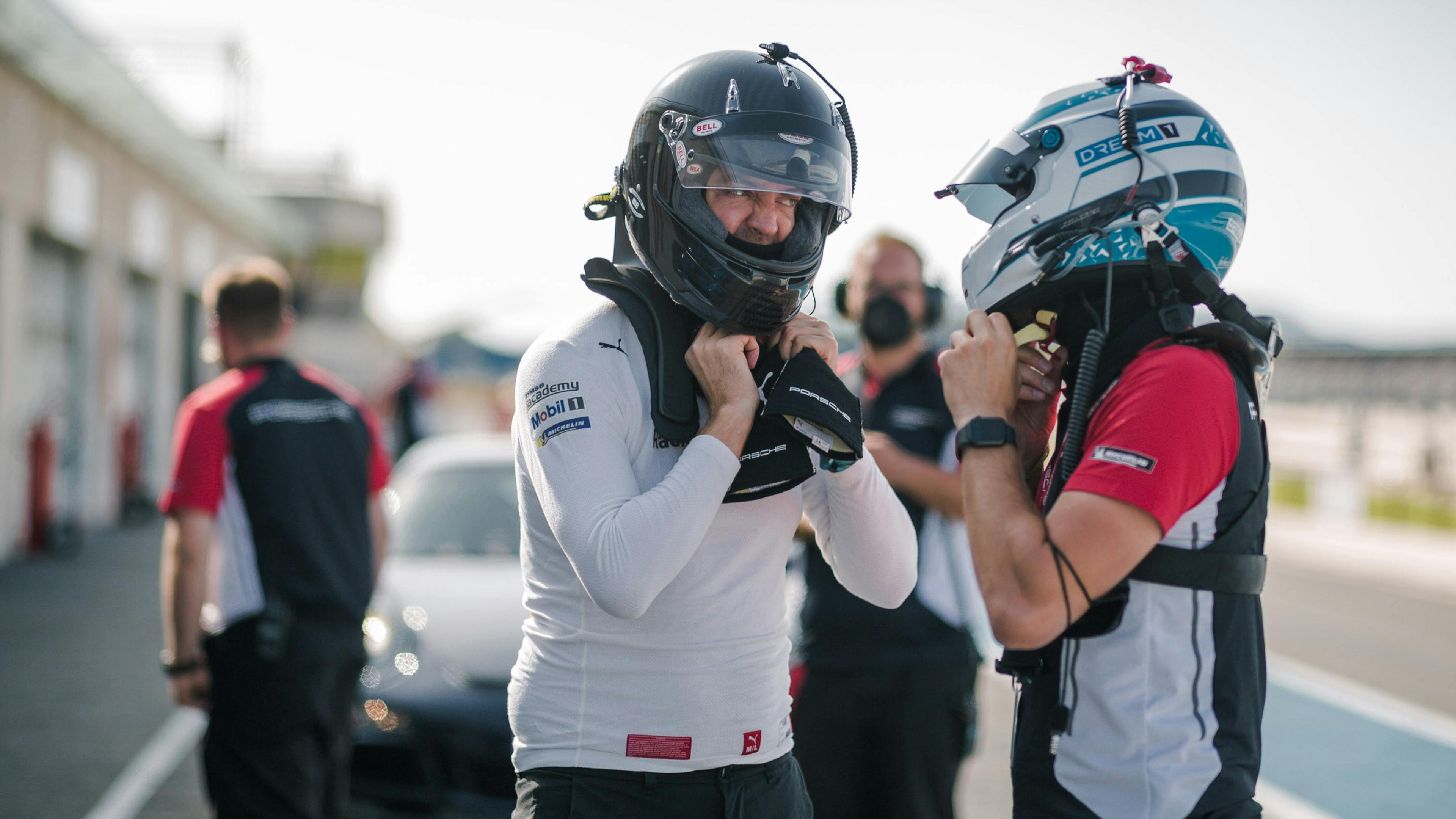 Porsche fans preparing for a race event.