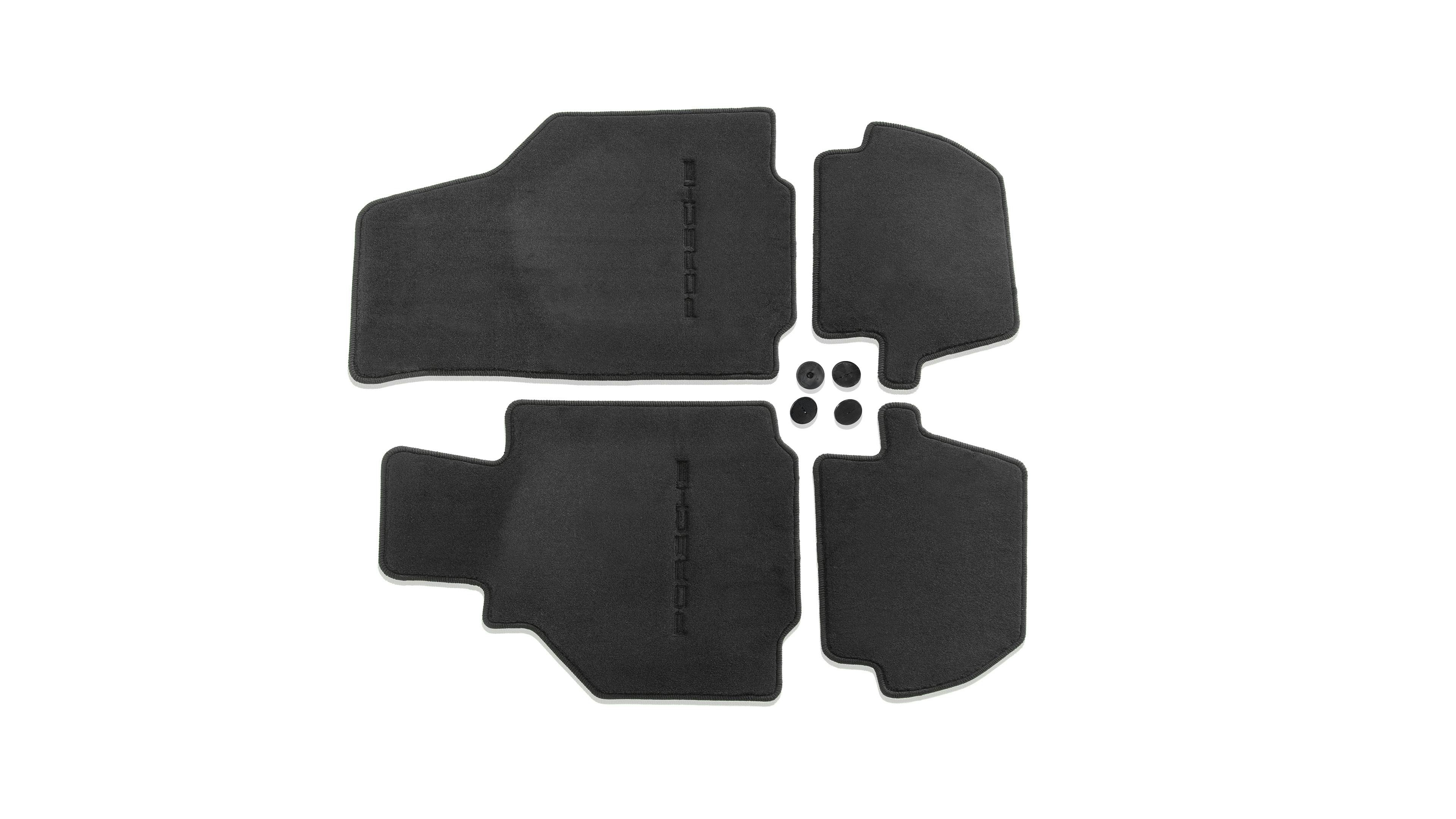 Images of floor mat sets of different colours for Porsche 996
