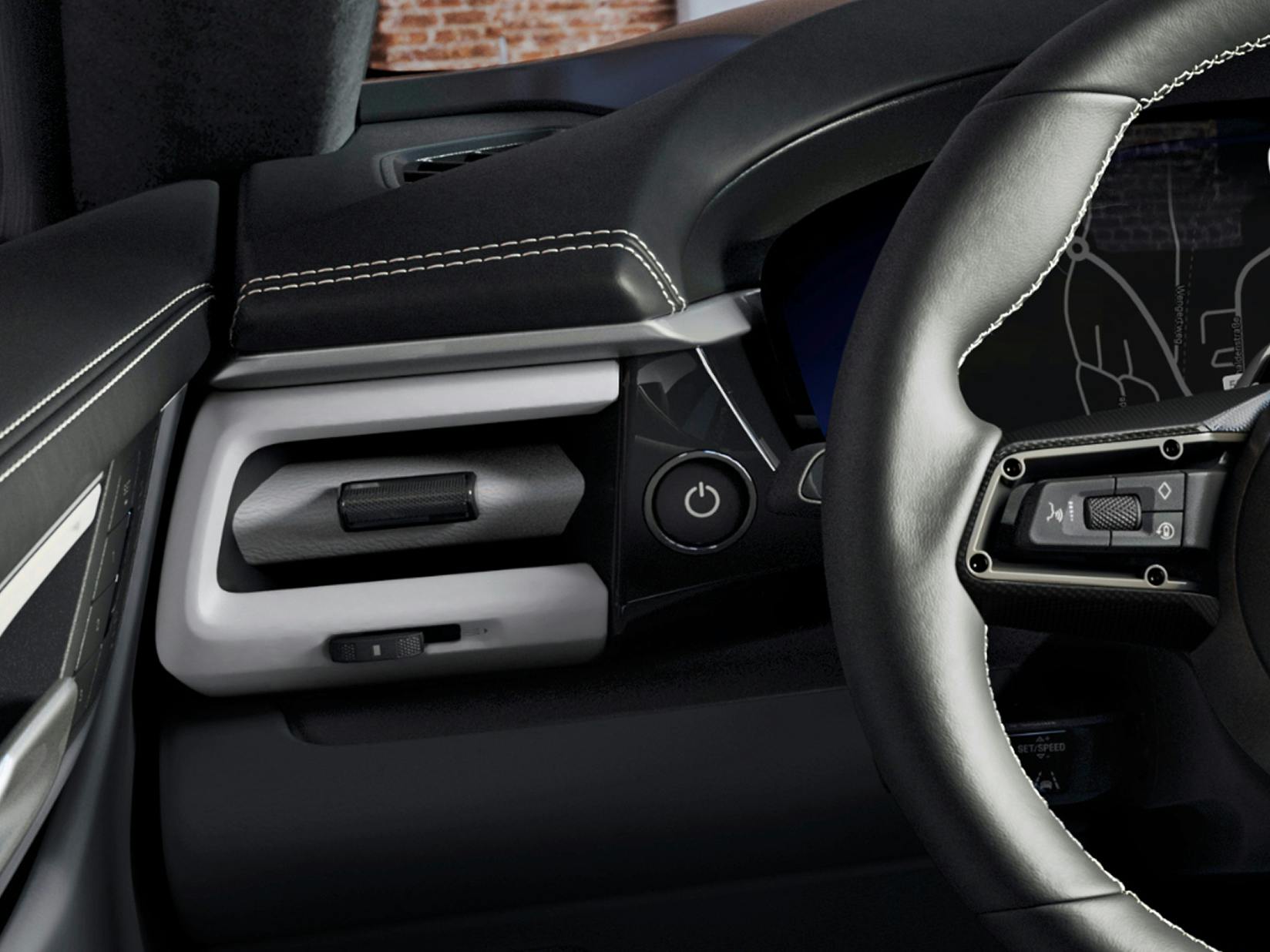 Detailed view of the air vent of the Porsche Exclusive Manufaktur Macan Turbo.