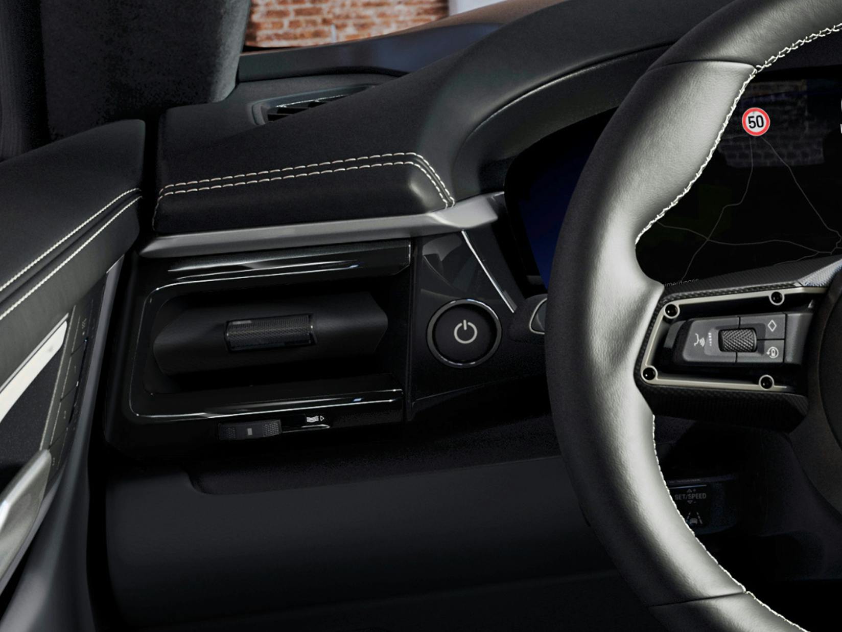 Vue détaillée de la bouche d'aération du Macan Turbo Porsche Exclusive Manufaktur.