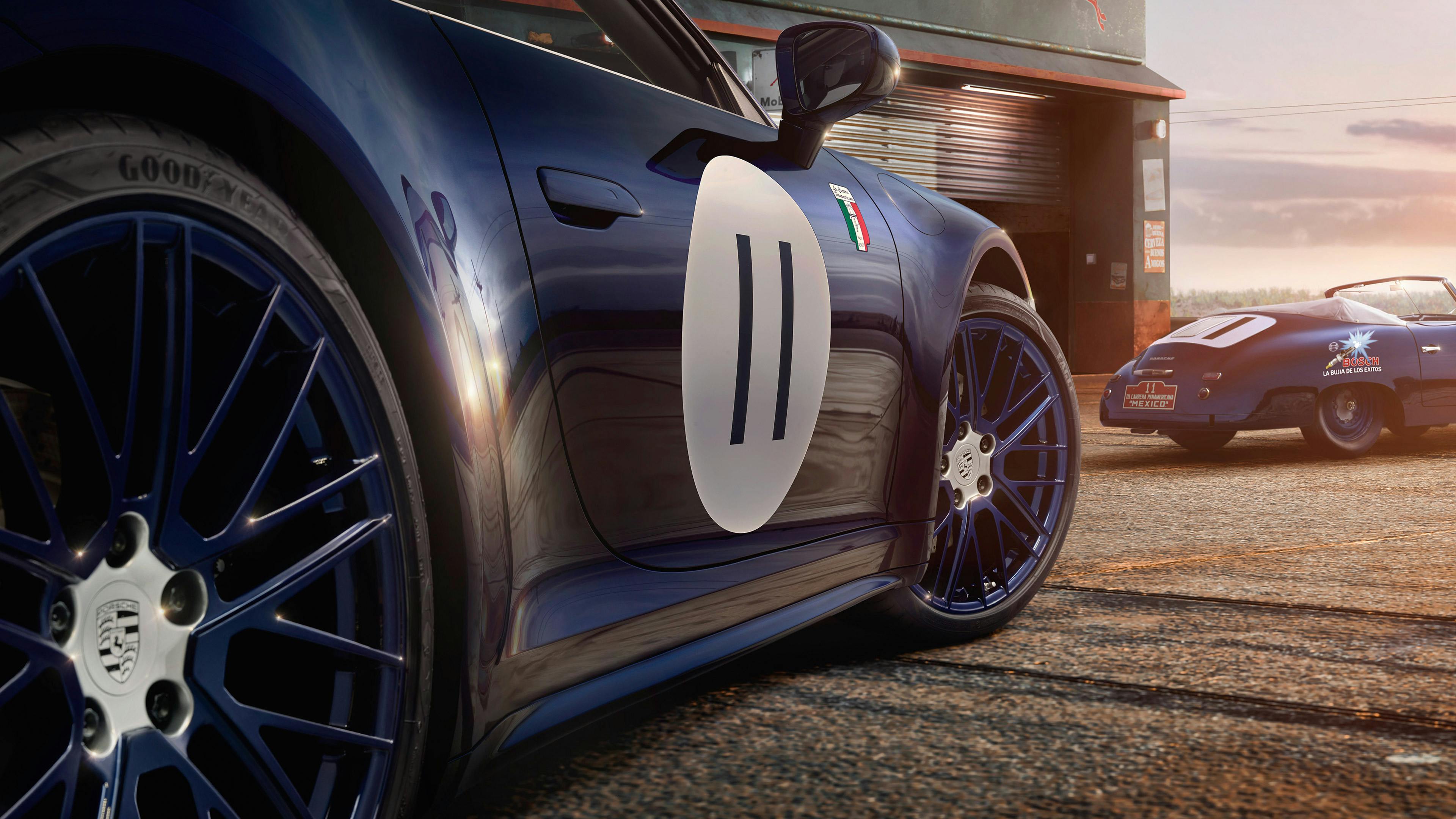 Diverse views of the Porsche 911 Carrera Panamericana.