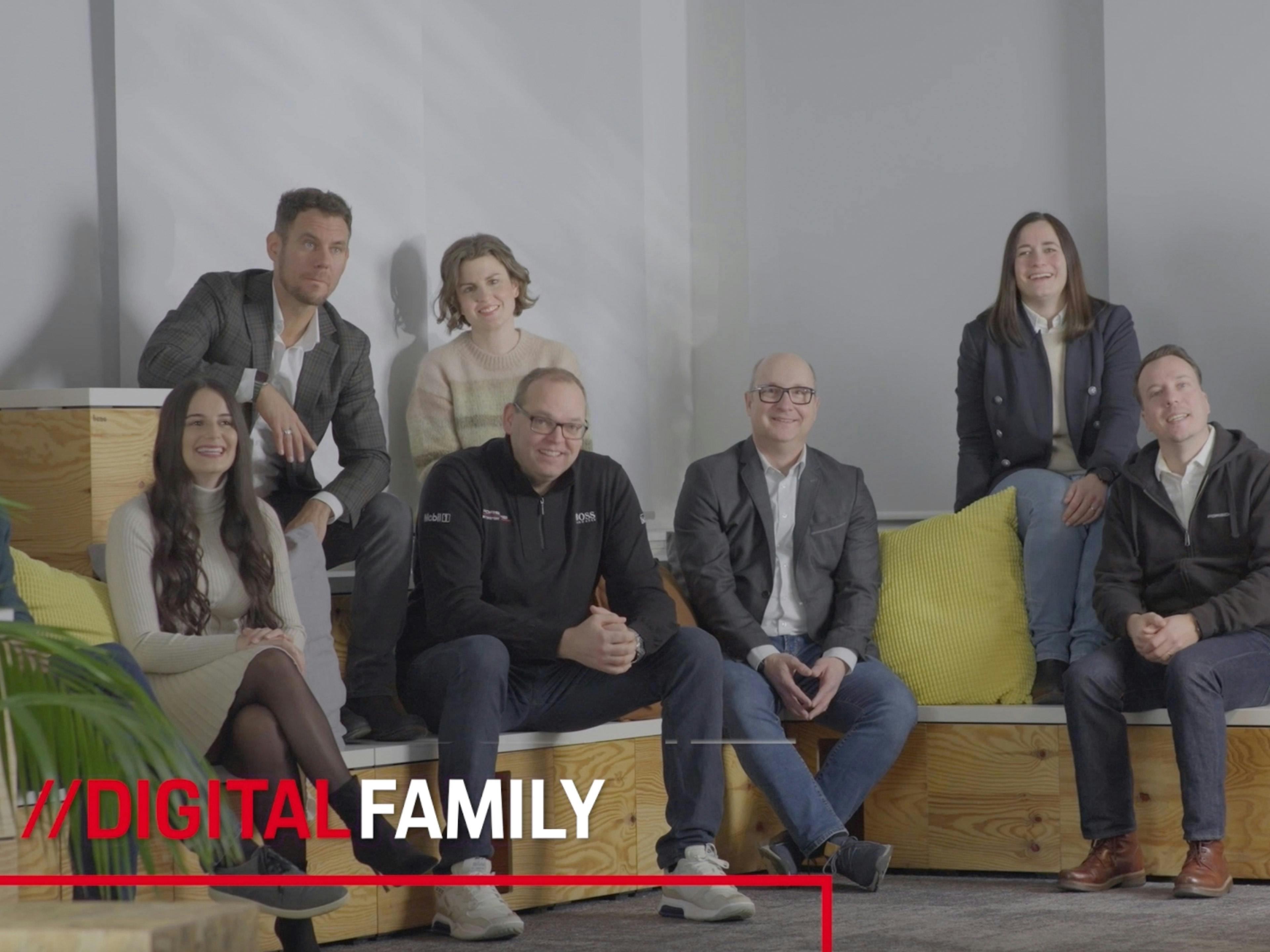 Zahlreiche Porsche Mitarbeiter berichten, wie die Digital Family sie zusammenbringt.