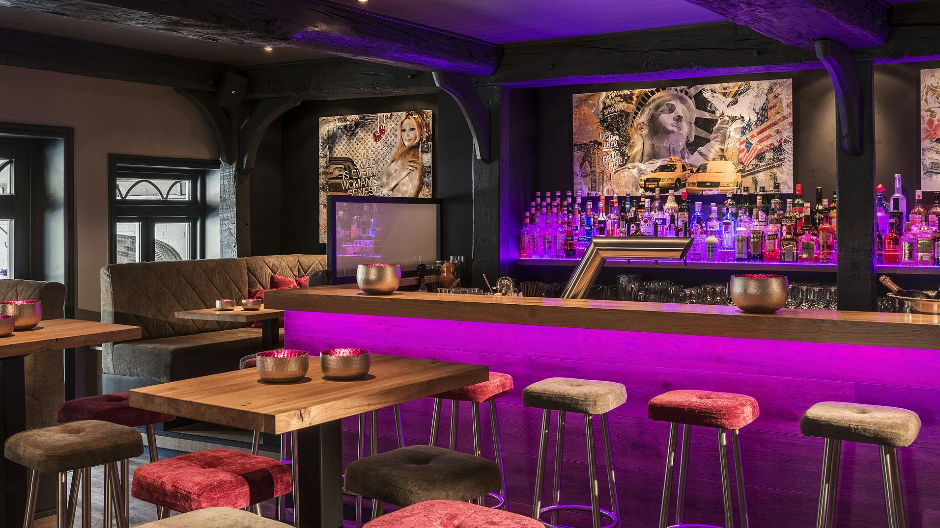 Blick in die Bar des Landhaus Stricker.