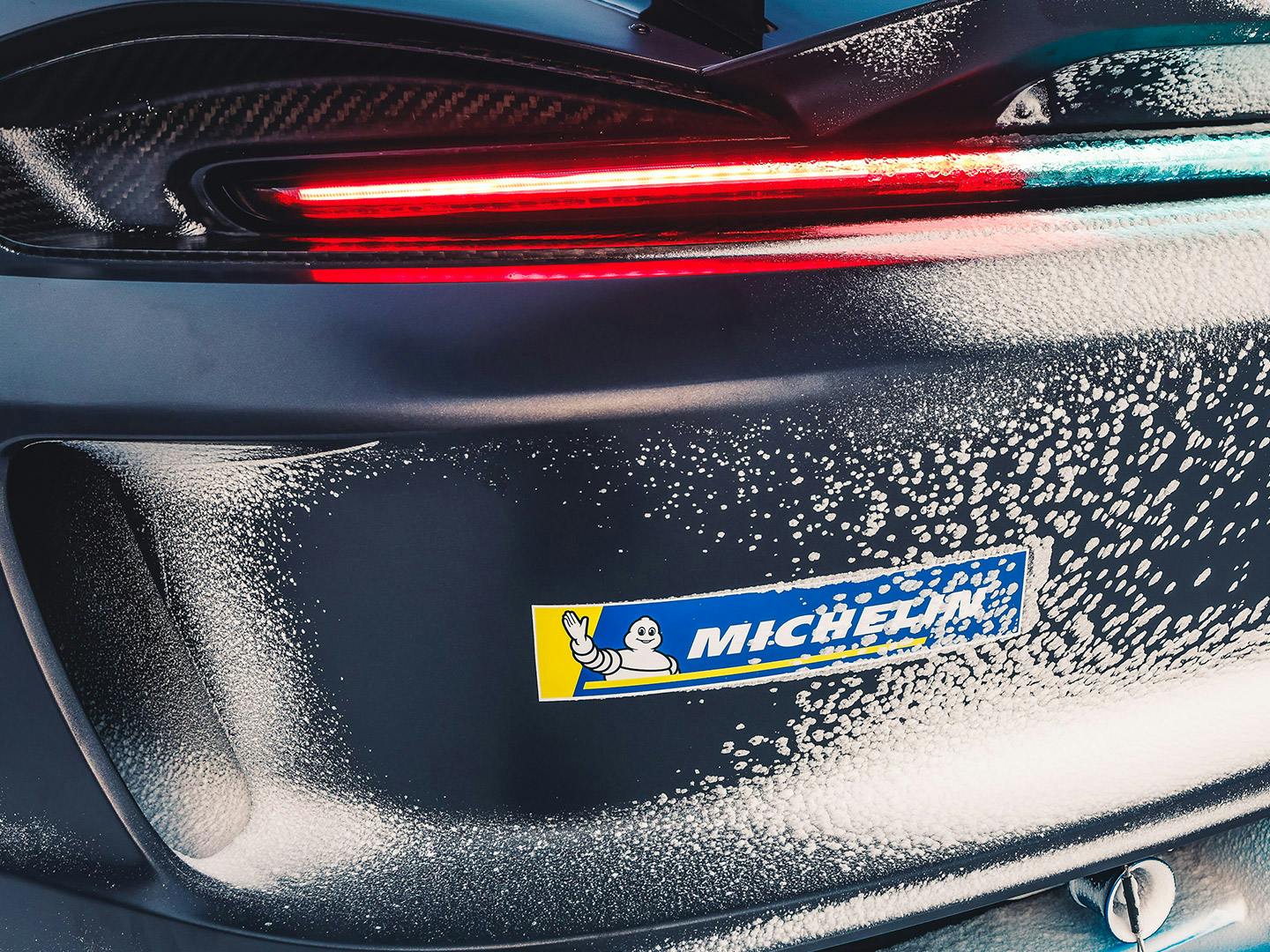 Michelin logo on a Porsche.