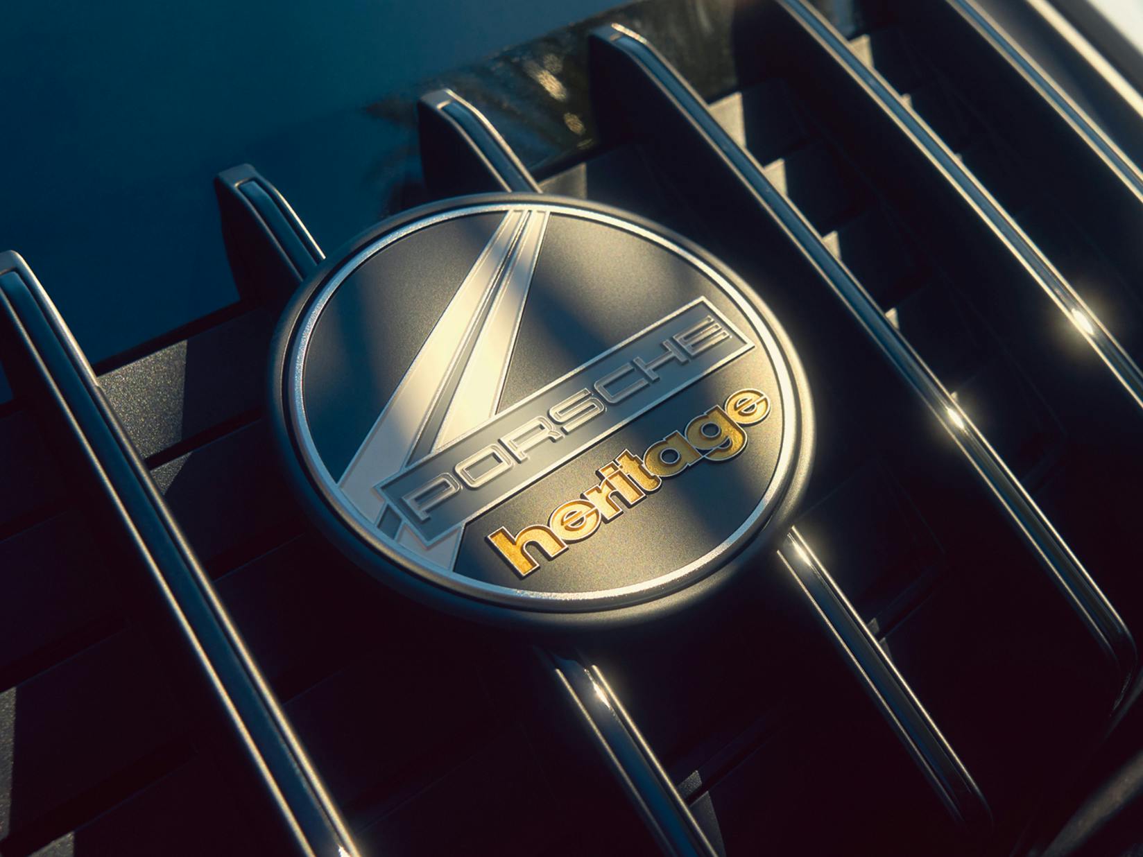 Detailed view of the Heritage Design badge.