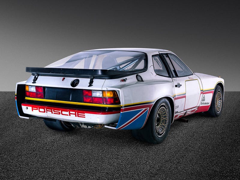 Rear view of the Porsche 924 GTP before restoration.