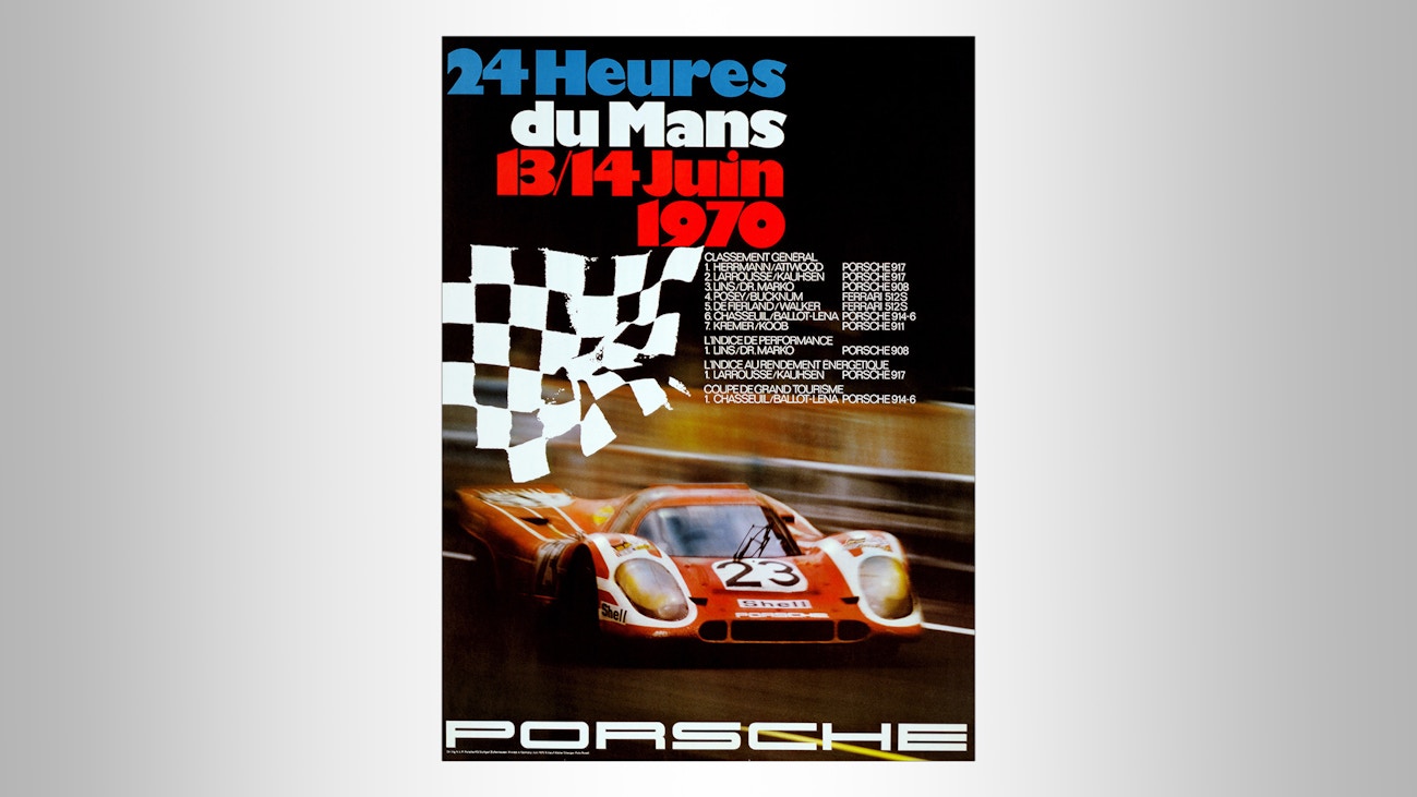 Vintage Porsche 911 France Sports Cars Racing Poster