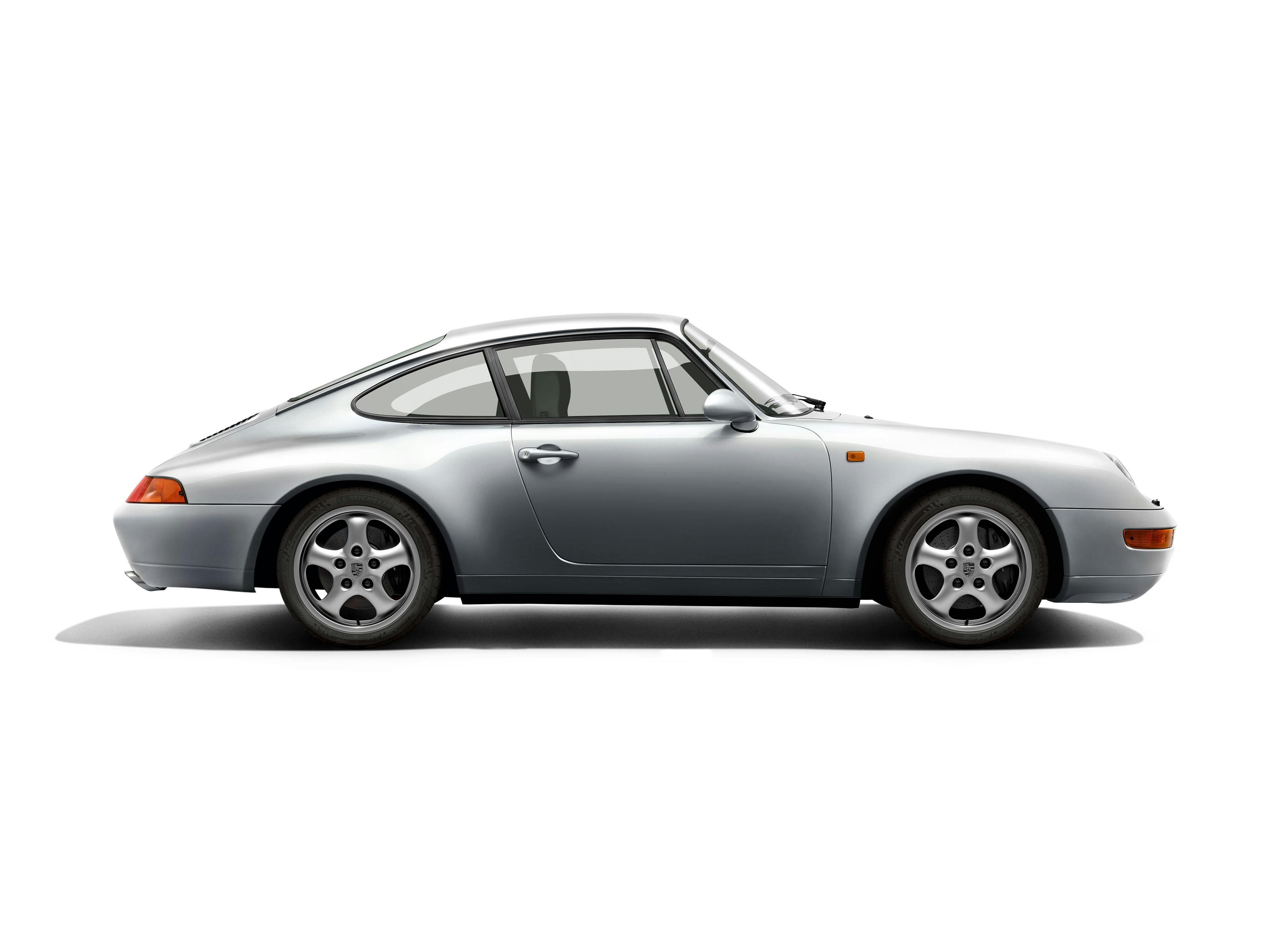 Porsche 911 (Typ 993), silbermetallic.