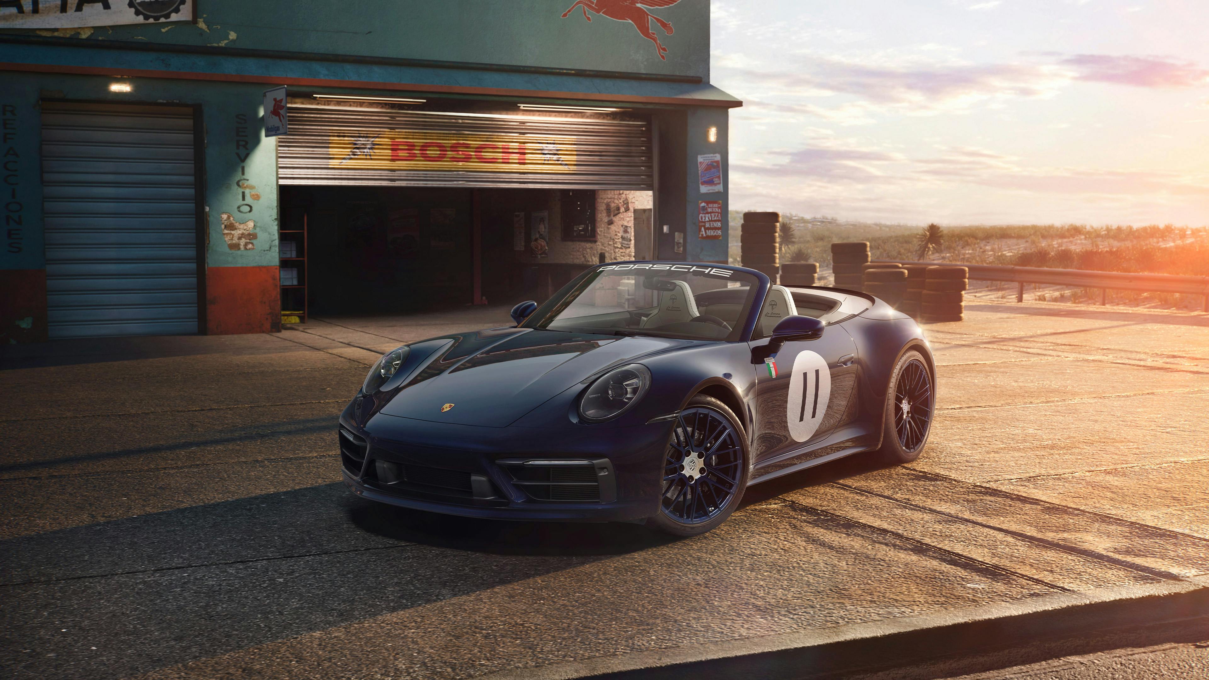Diverse views of the Porsche 911 Carrera Panamericana.