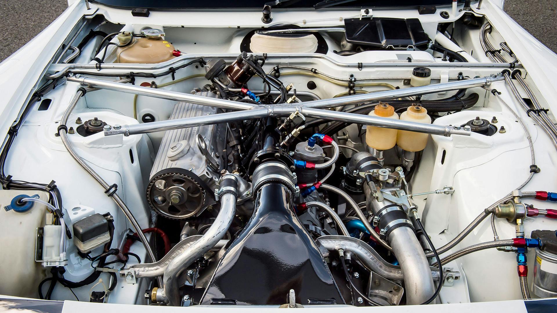 Engine of fully restored Porsche 924 GTP.