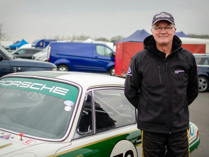 Racing driver Anthony Reid standing infront of the the ‘Project 70’ 911.