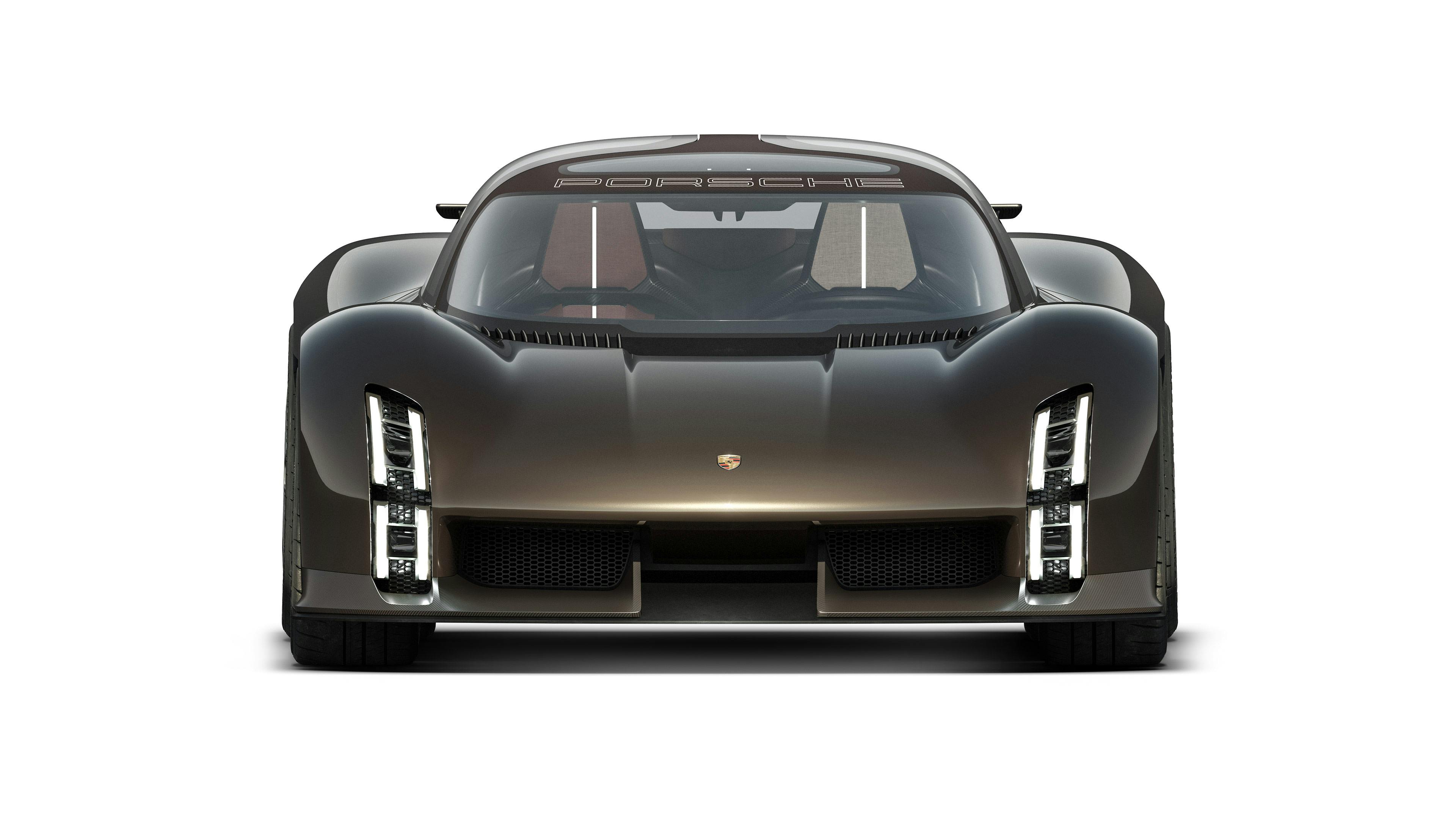 Porsche Mission X de couleur Rocketmetallic. Vue avant.