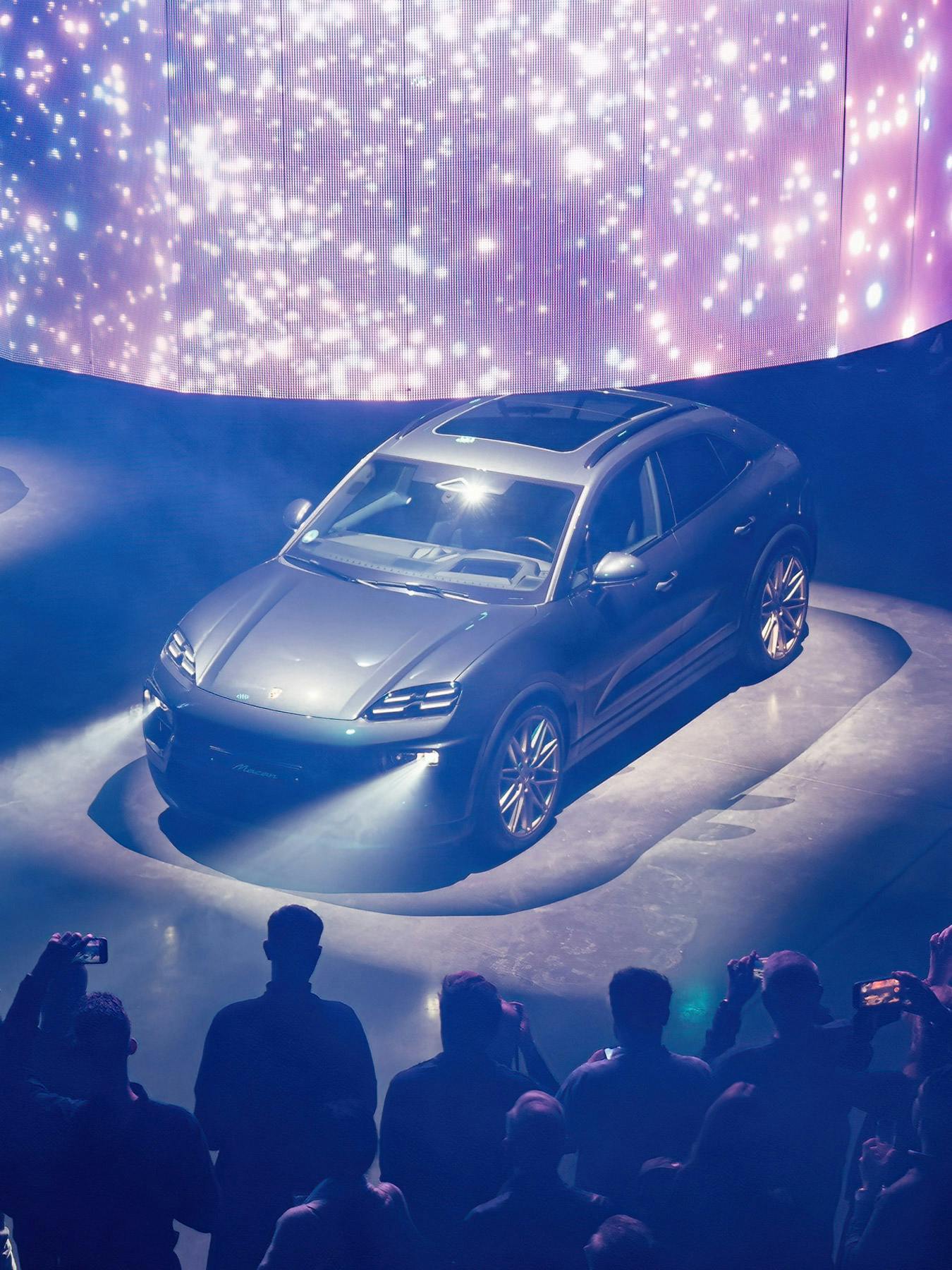 The all-electric Macan 4 on display at the Dream Electric event held in Magazine London in May 2024.