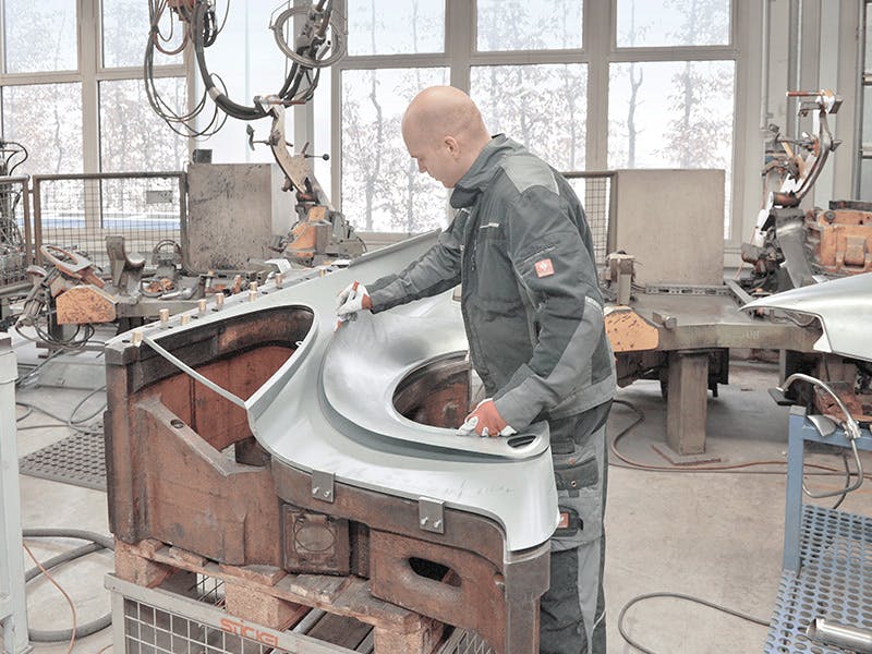 Workshop scene: cutting the standard part